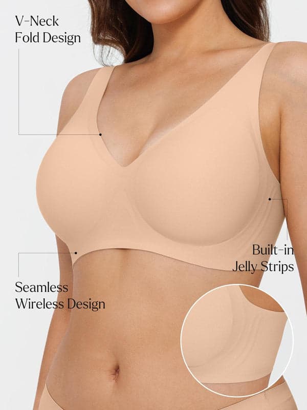 Seamless Wireless Jelly Leopard Contour Minimizer Support Bra - Image 49