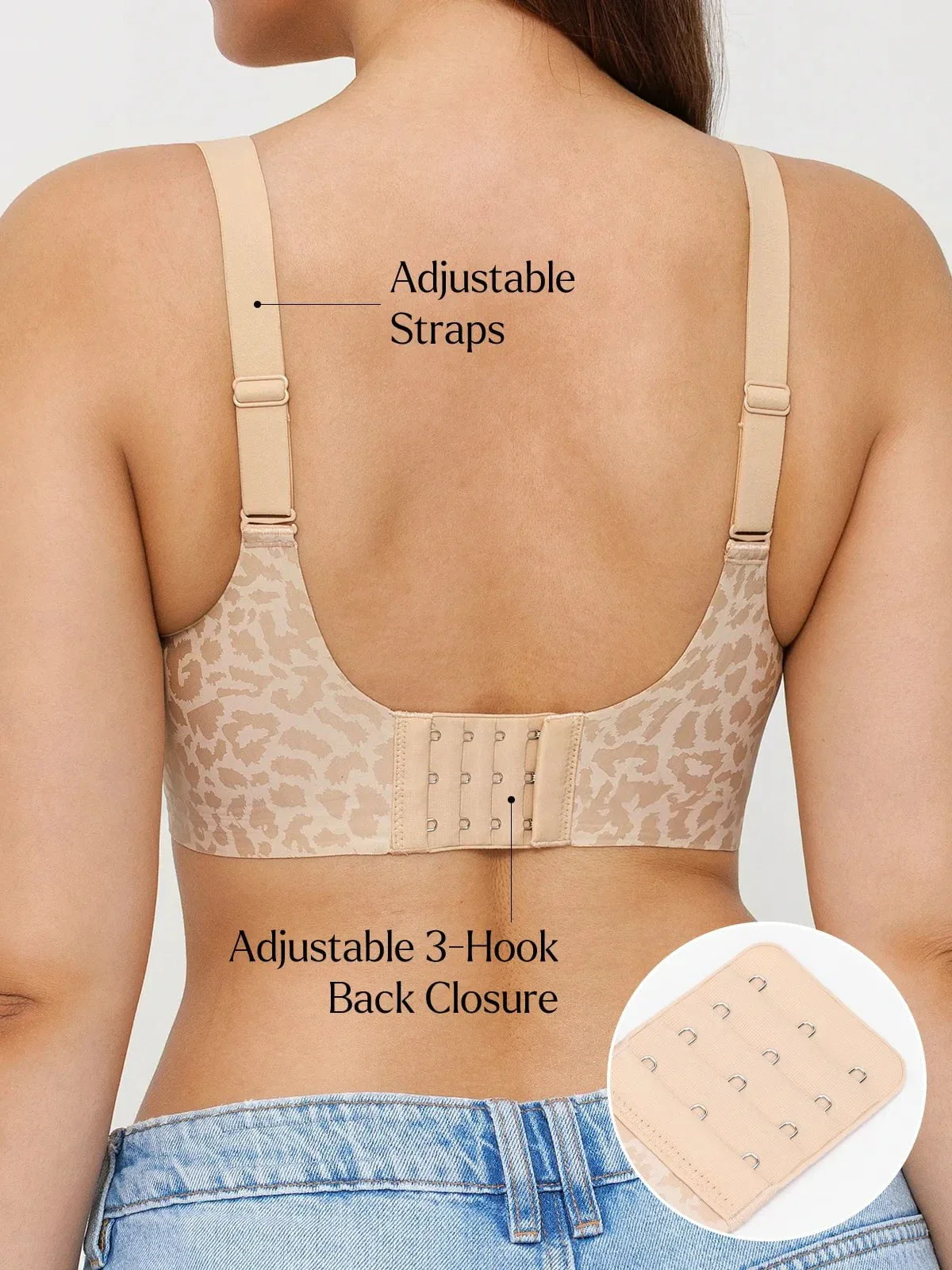 Seamless Wireless Jelly Leopard Contour Minimizer Support Bra - Image 57
