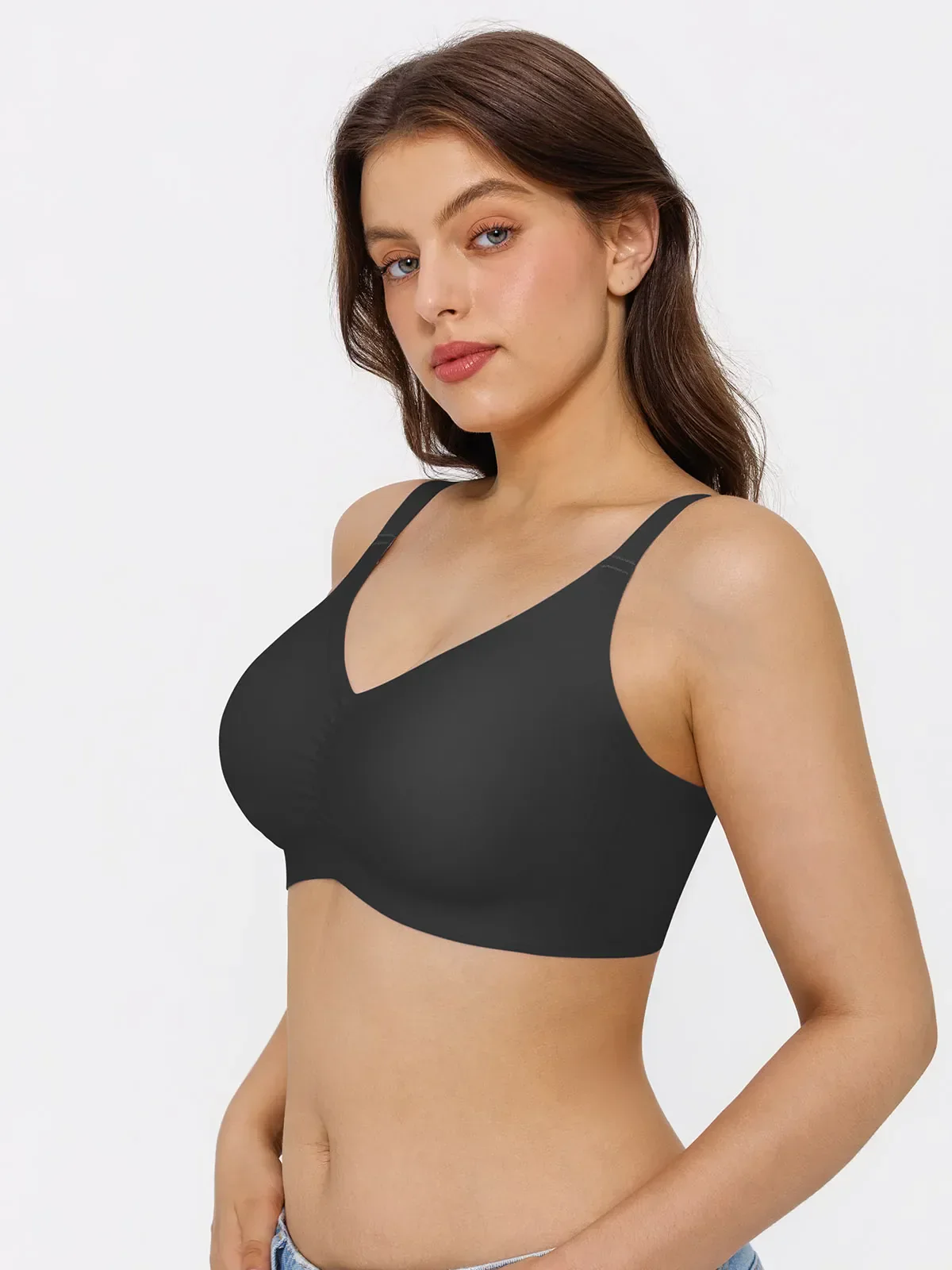 Seamless Wireless Ruched Comfort Minimizer Bra - Image 11