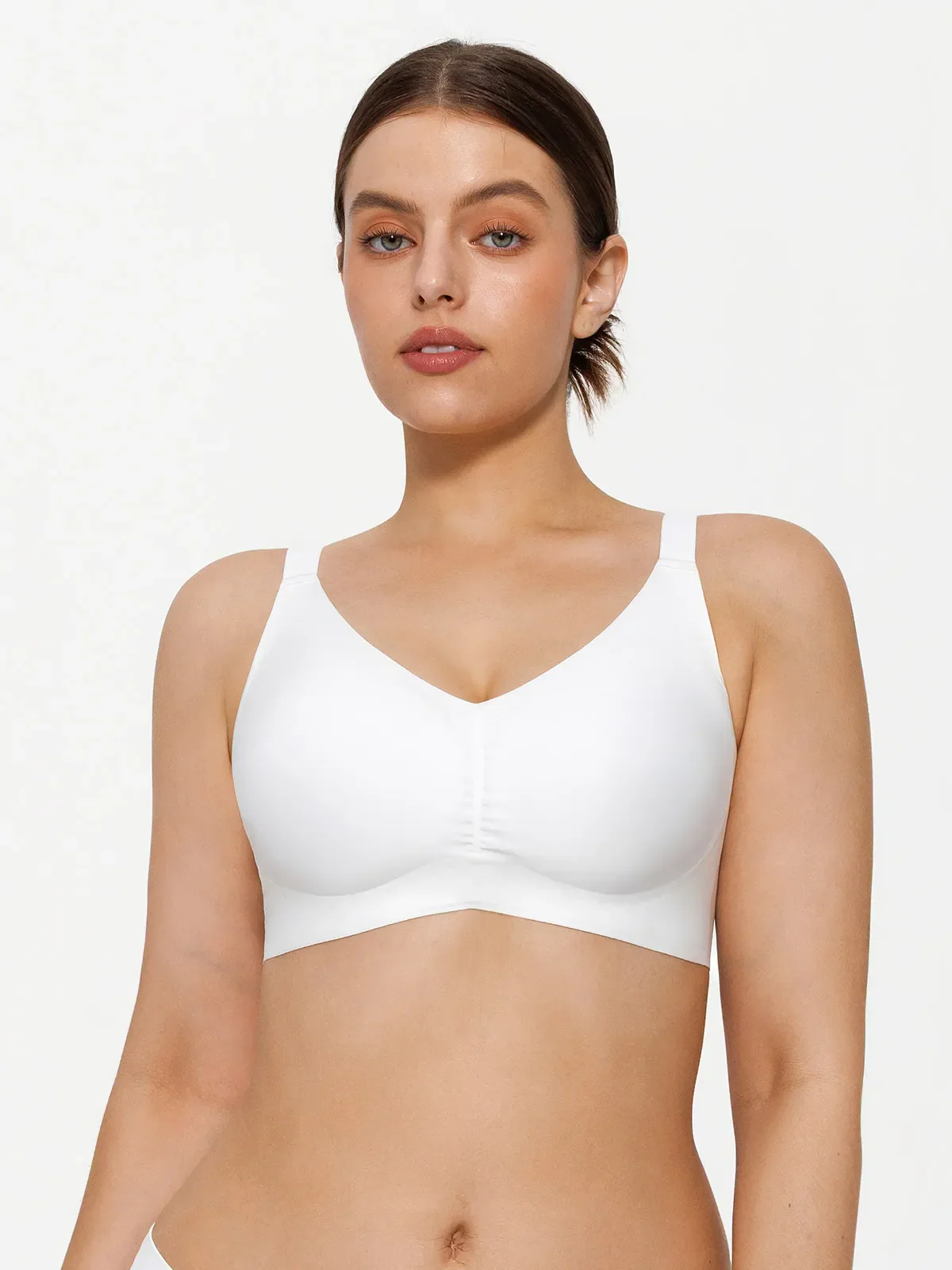 Seamless Wireless Ruched Comfort Minimizer Bra - Image 12