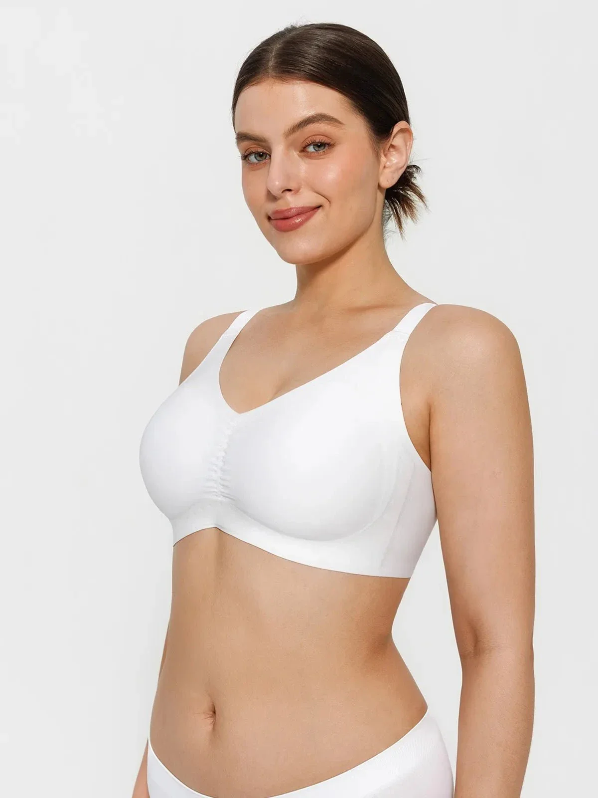Seamless Wireless Ruched Comfort Minimizer Bra - Image 15