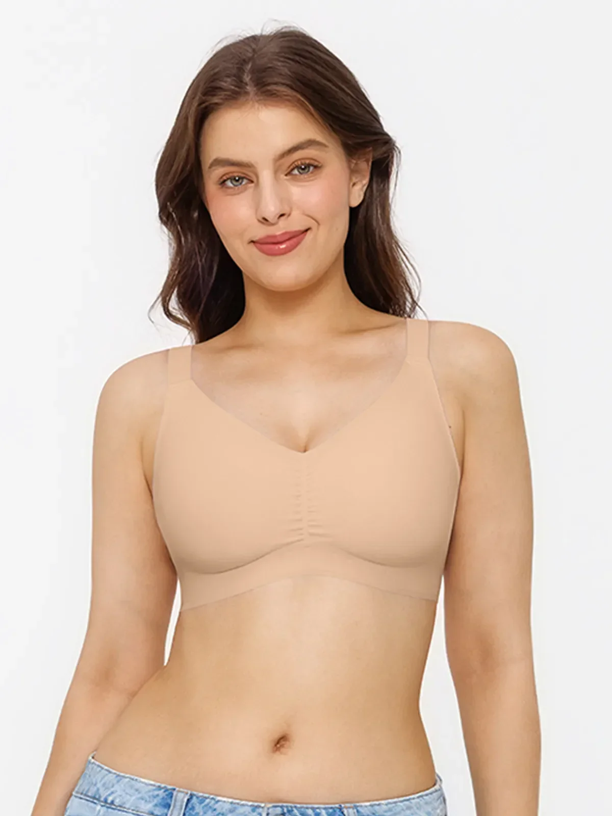 Seamless Wireless Ruched Comfort Minimizer Bra - Image 22