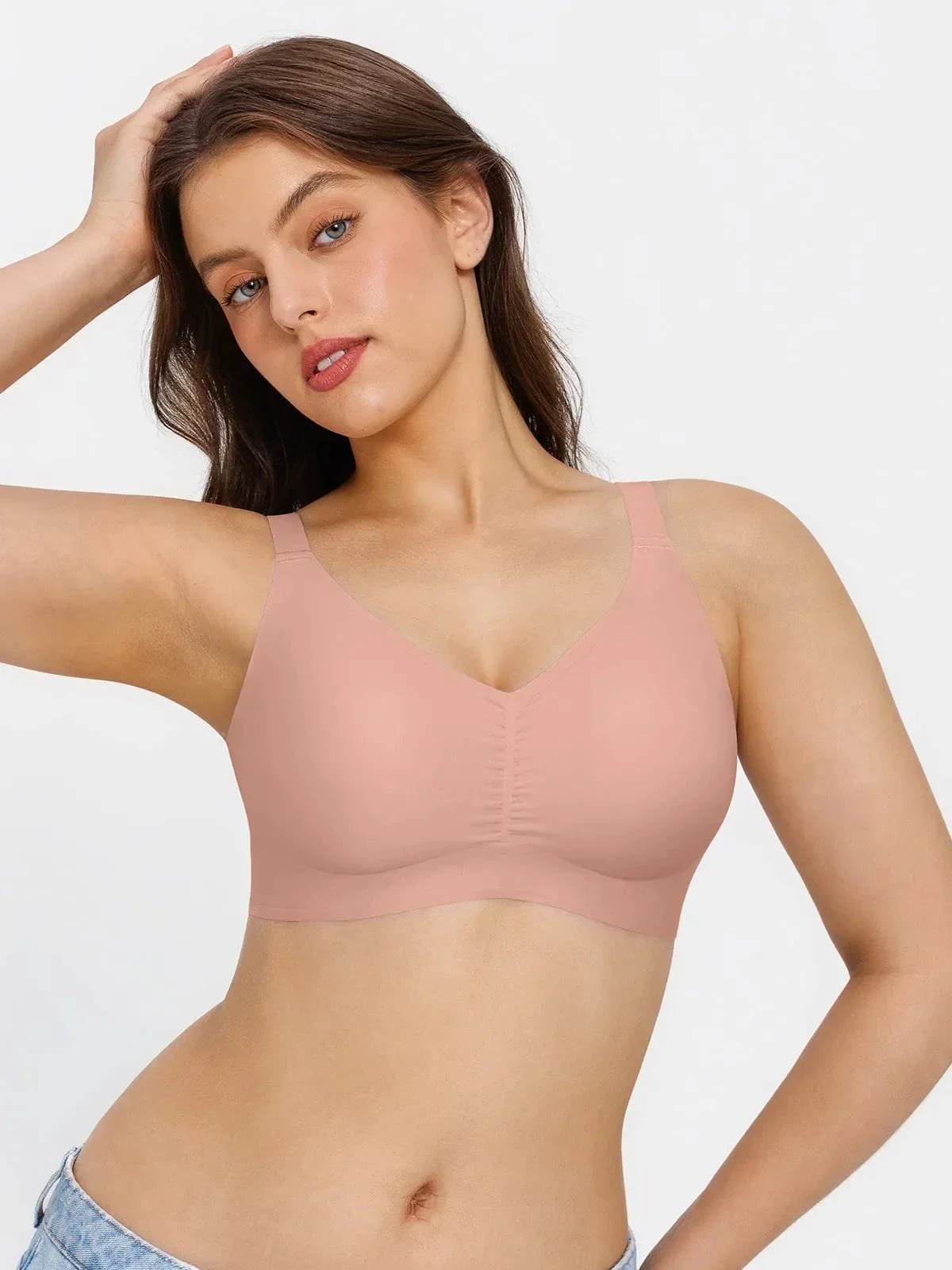 Seamless Wireless Ruched Comfort Minimizer Bra - Image 23