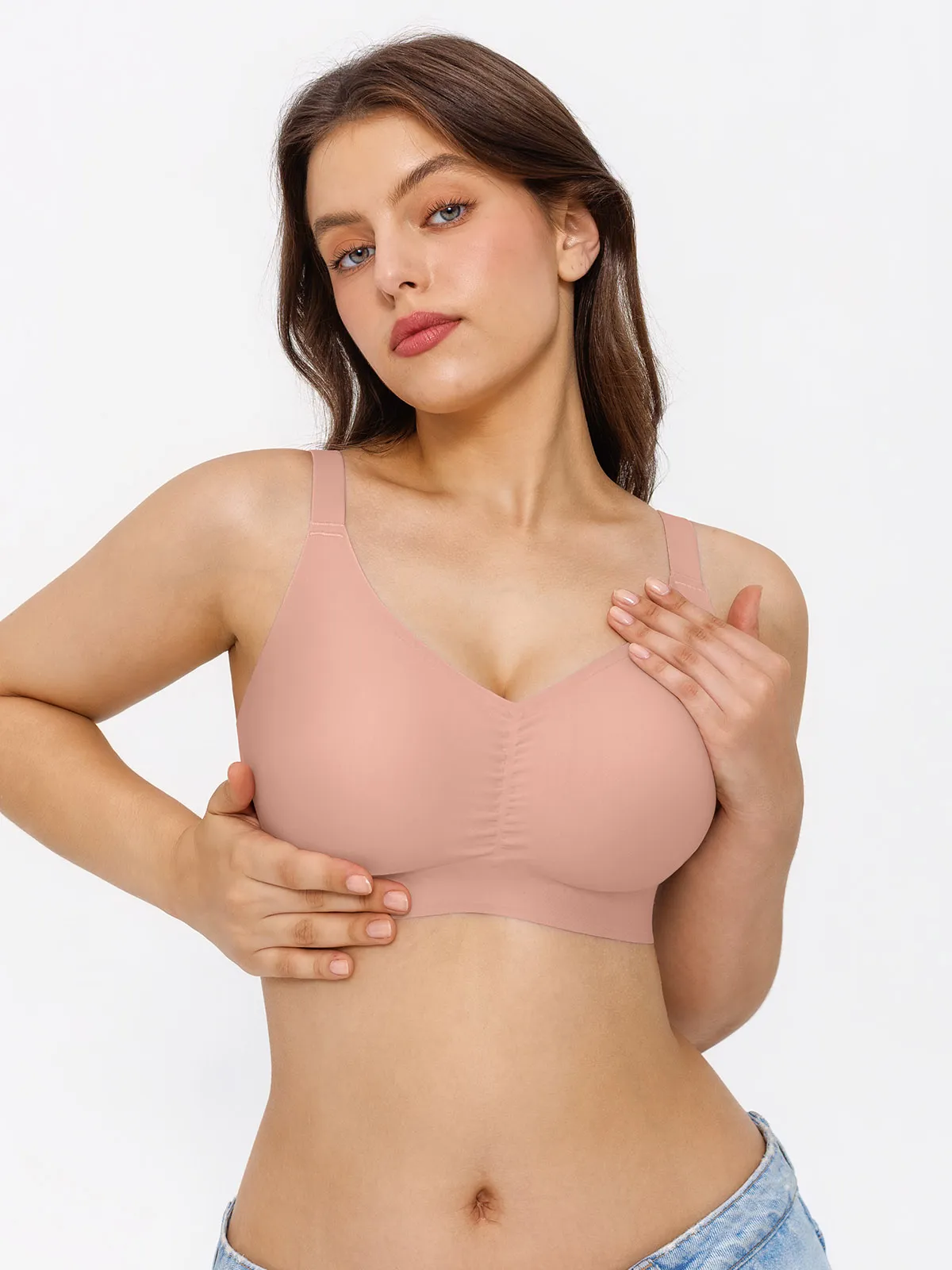 Seamless Wireless Ruched Comfort Minimizer Bra - Image 27