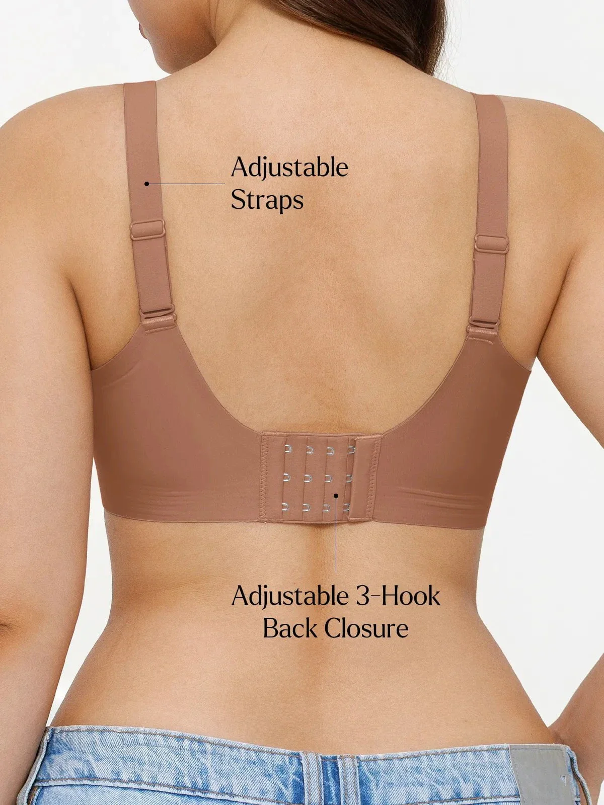 Seamless Wireless Ruched Comfort Minimizer Bra - Image 3