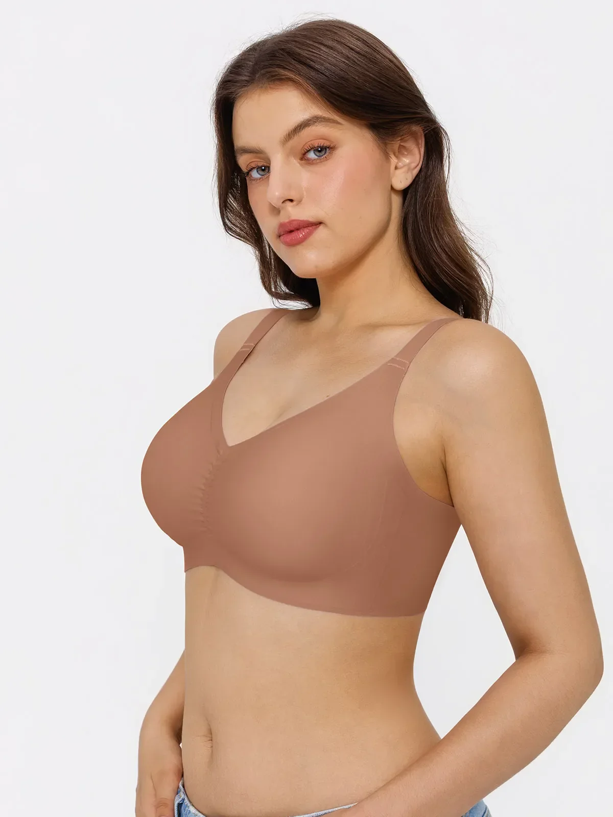 Seamless Wireless Ruched Comfort Minimizer Bra - Image 4