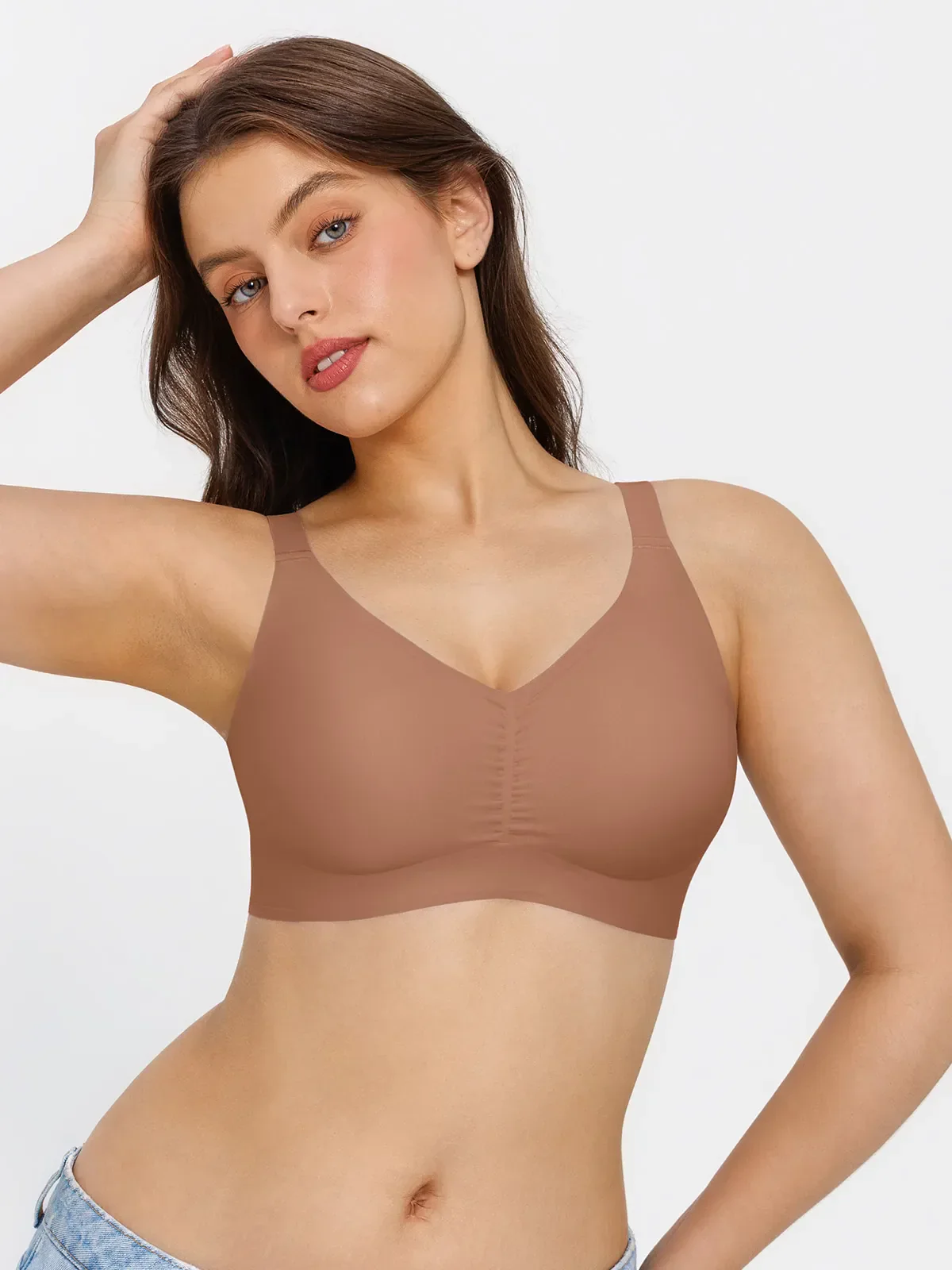 Seamless Wireless Ruched Comfort Minimizer Bra - Image 5