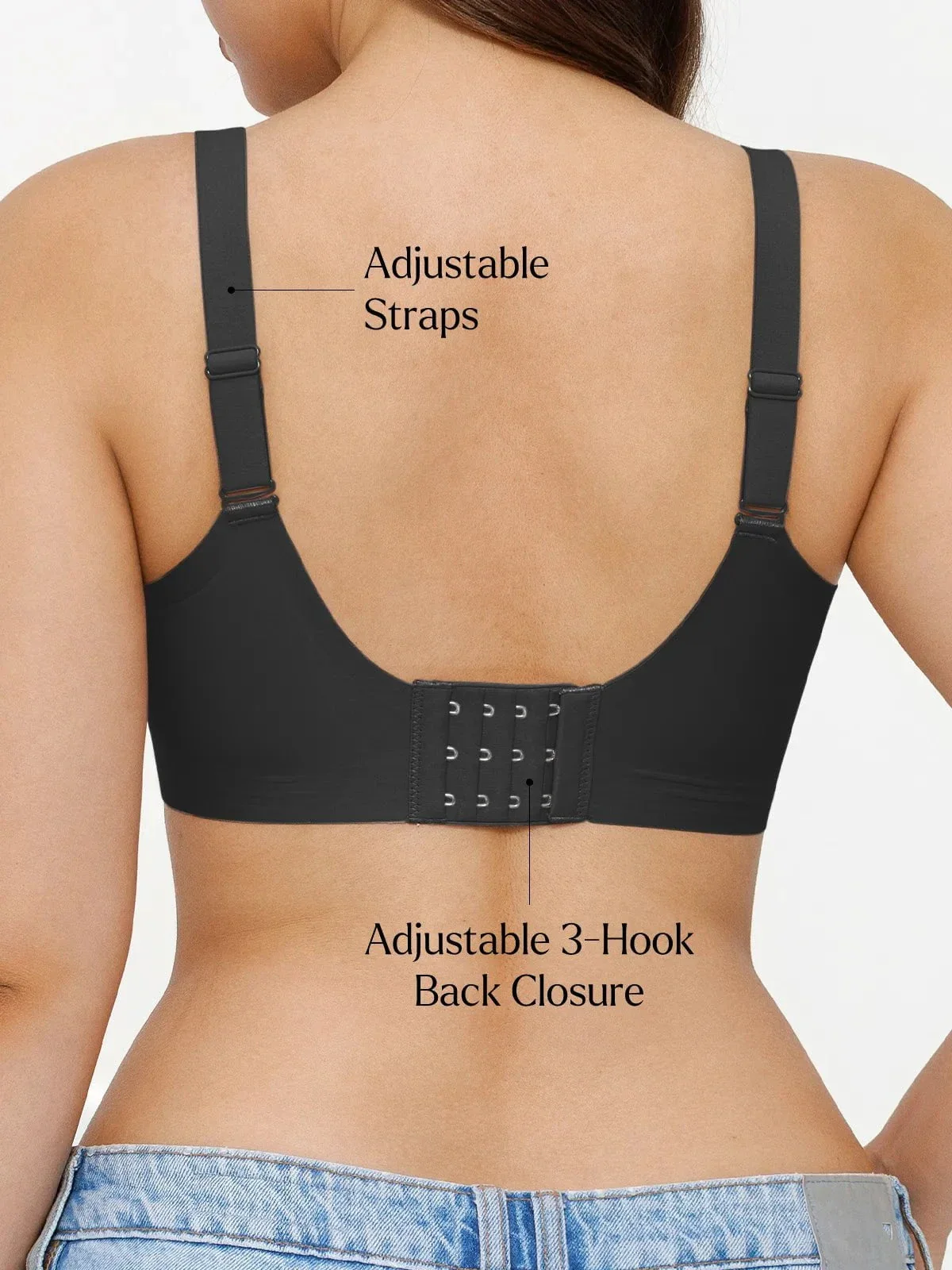 Seamless Wireless Ruched Comfort Minimizer Bra - Image 9