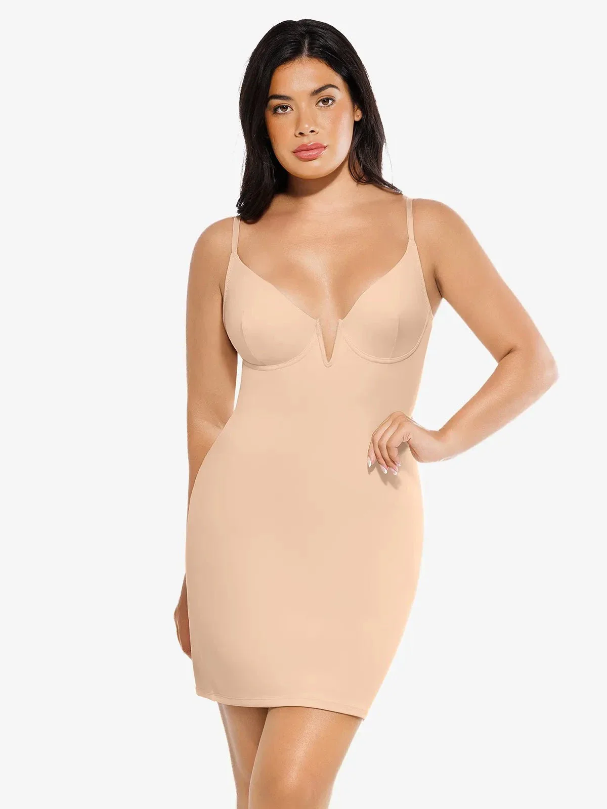 Shapewear 2-in-1 Lace Overlay Sculpting Dress - Image 24