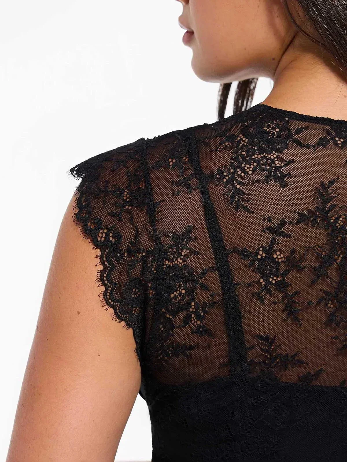 Shapewear Boho Floral Lace Front Slit Maxi Dress - Image 32