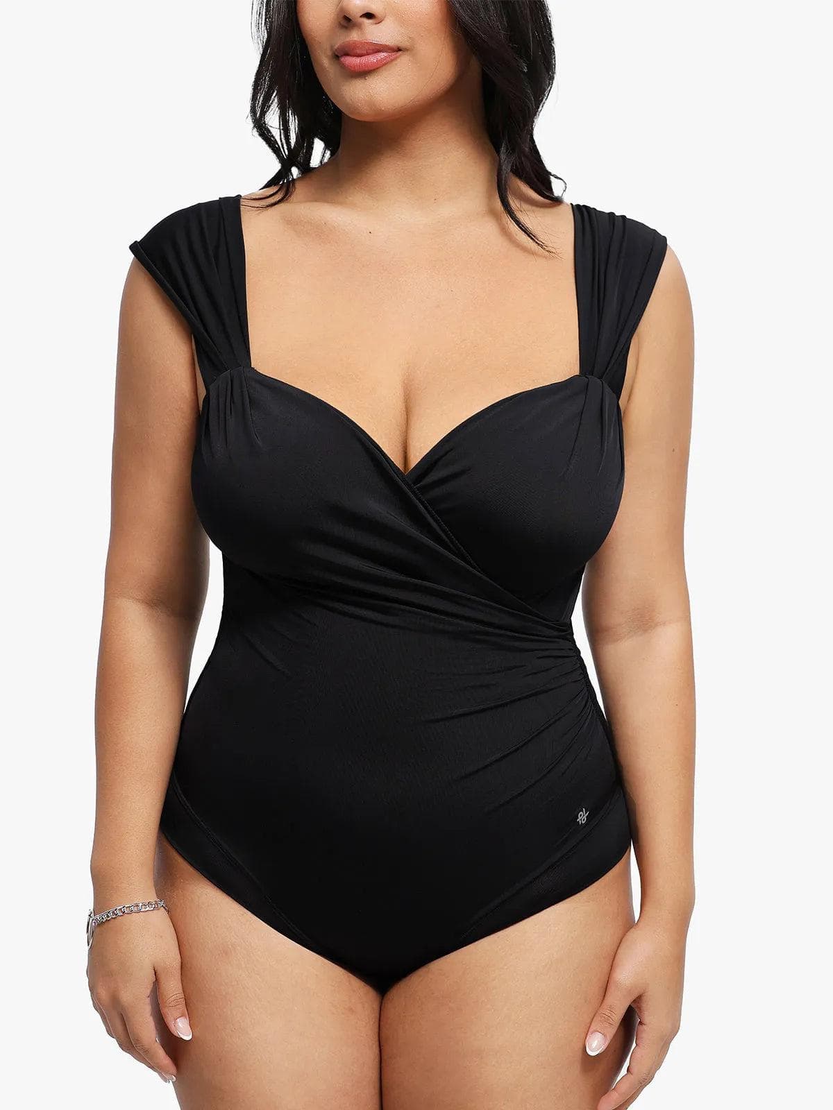 Shapewear Cap Sleeve Bodysuit Lace Fishtail Coverup Skirt Set - Image 23