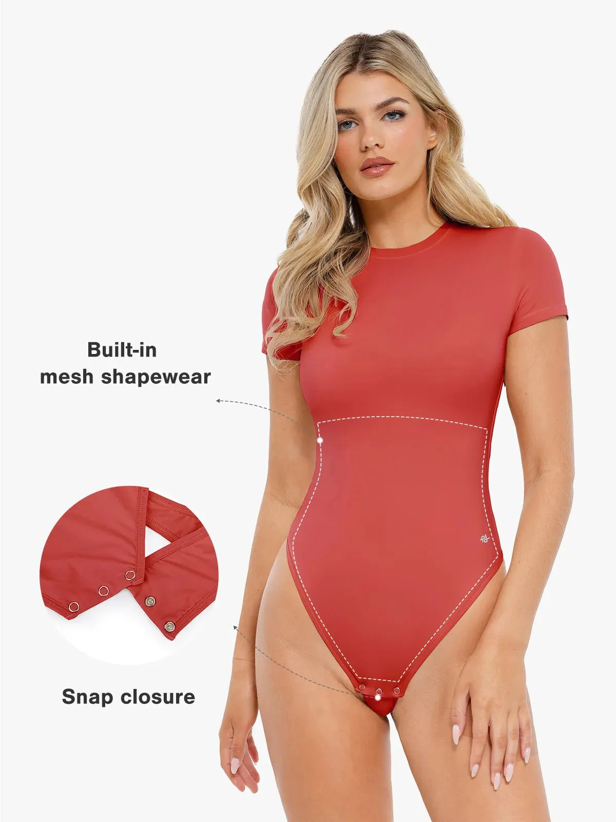 Shapewear Cloudsense Short Sleeve Crew-Neck Bodysuit - Image 38