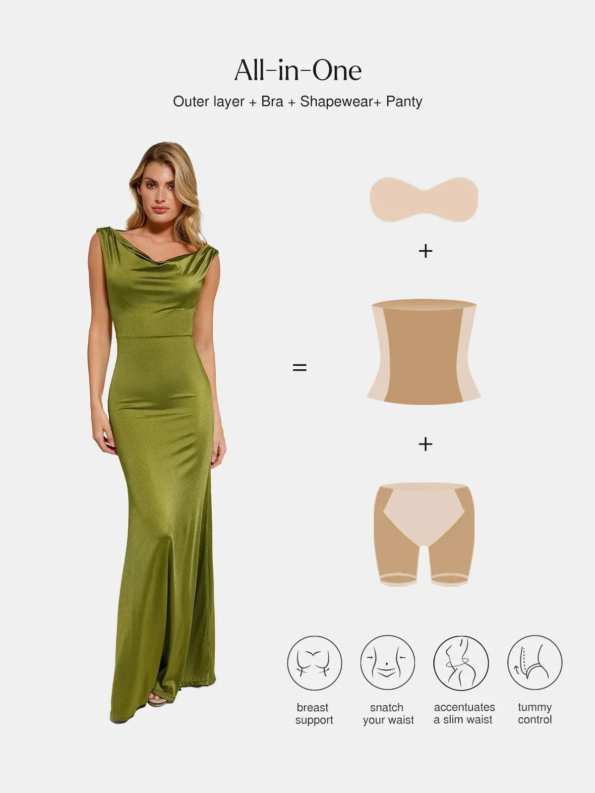Shapewear Convertible Shine Sculpting Mermaid Dress - Image 17