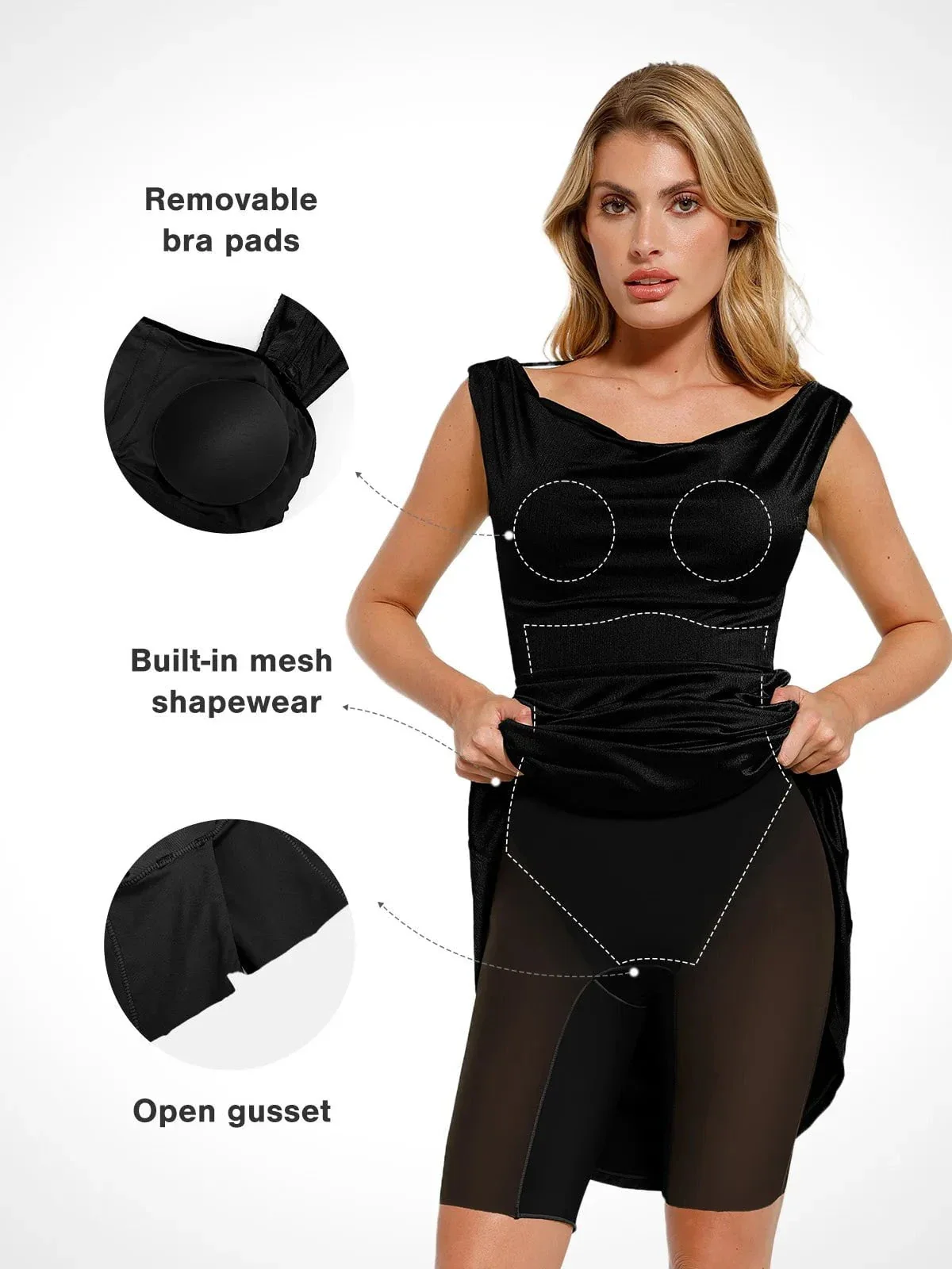 Shapewear Convertible Shine Sculpting Mermaid Dress - Image 29