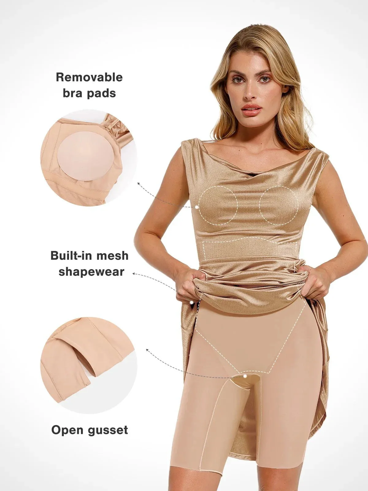 Shapewear Convertible Shine Sculpting Mermaid Dress - Image 3