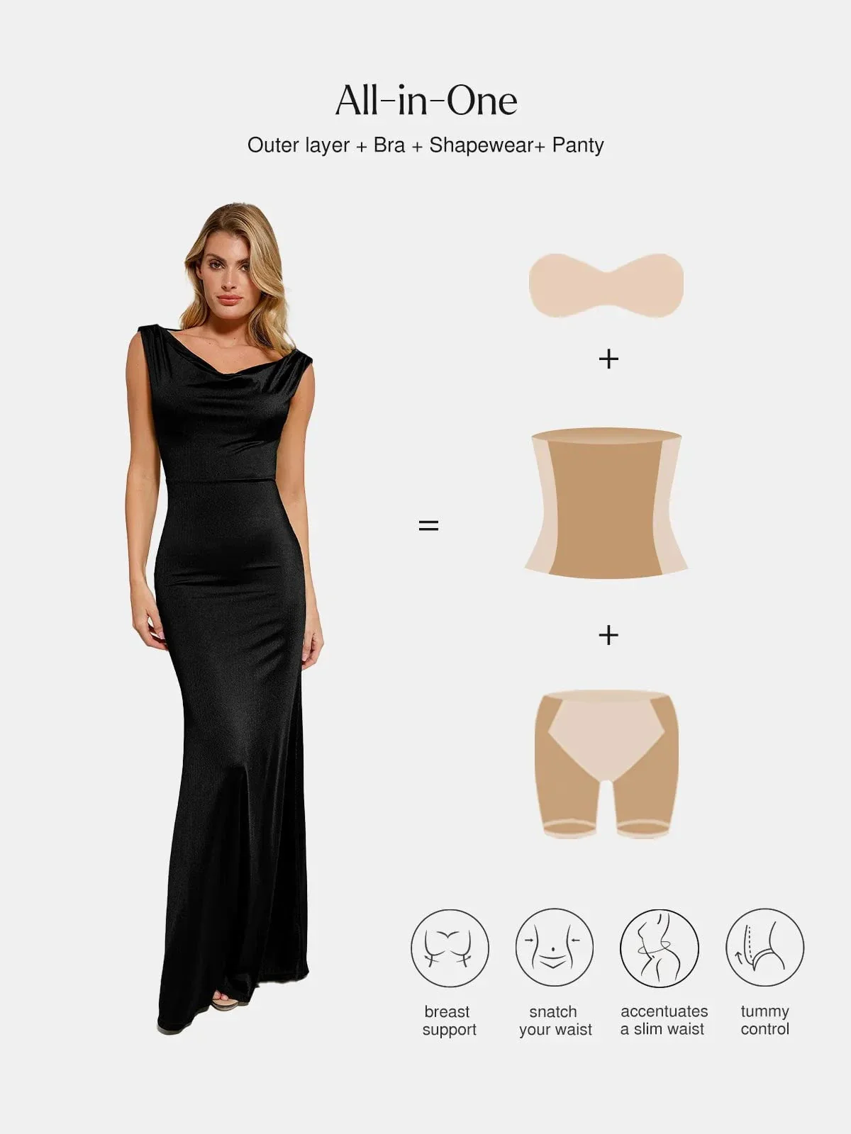 Shapewear Convertible Shine Sculpting Mermaid Dress - Image 30