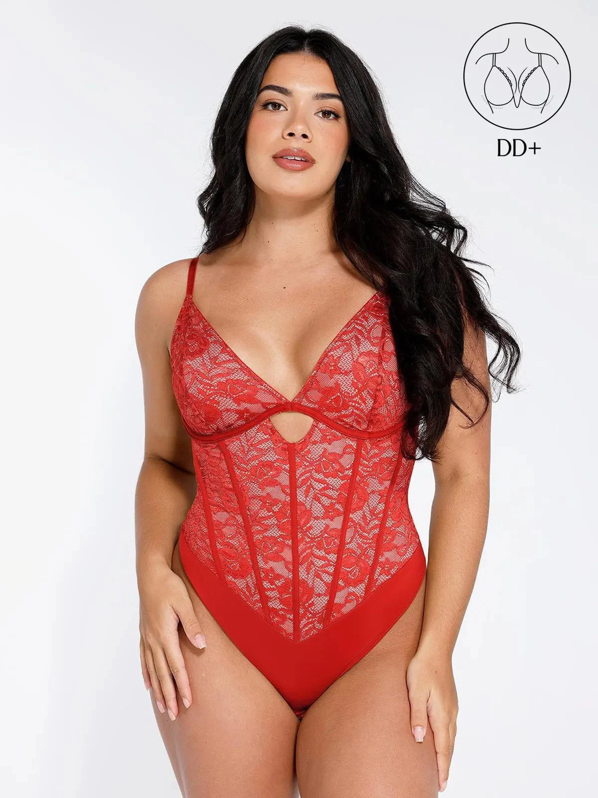 Shapewear Cutout Corset Hourglass Sculpting Lace Bodysuit - Image 16