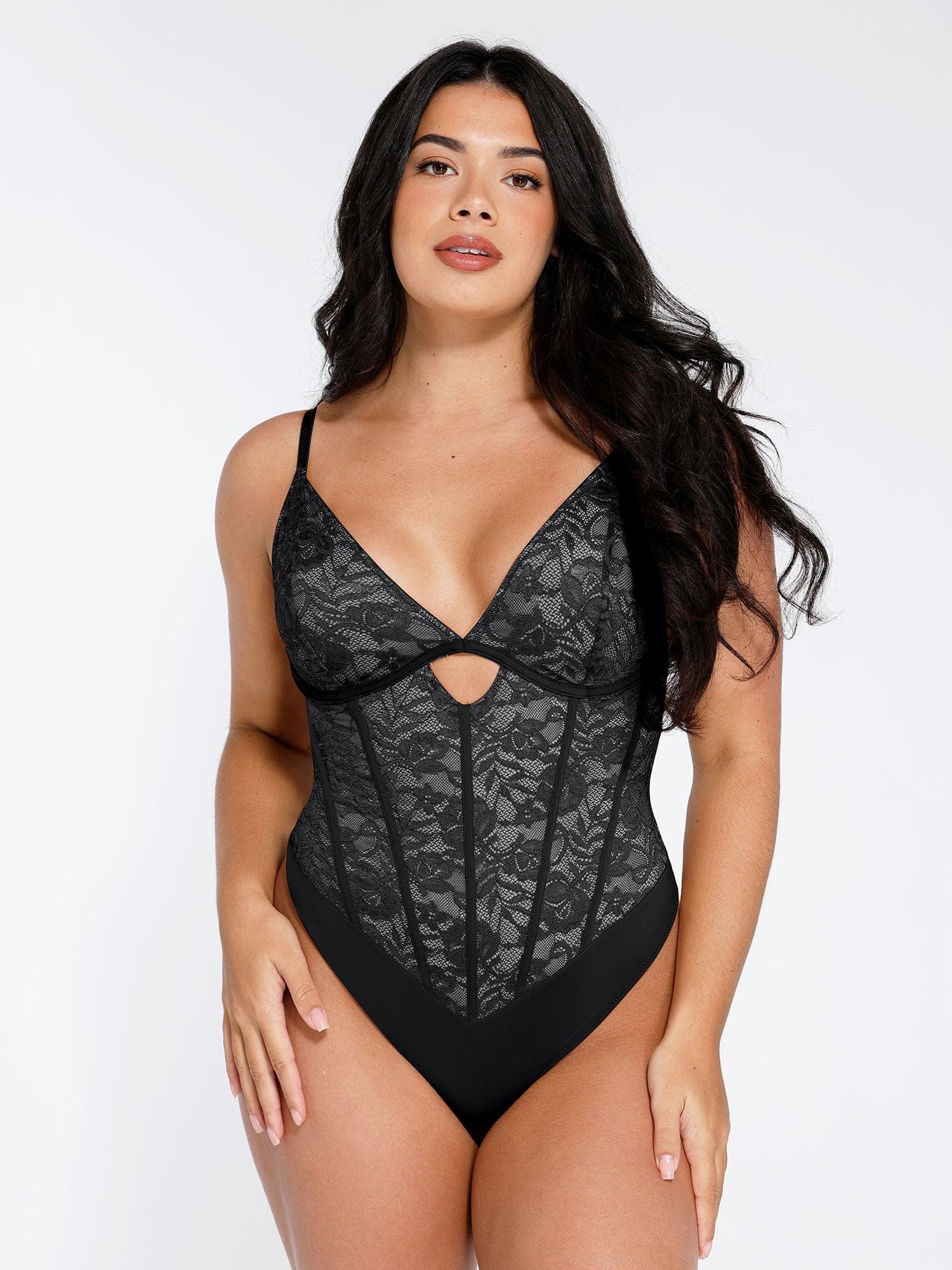 Shapewear Cutout Corset Hourglass Sculpting Lace Bodysuit - Image 8