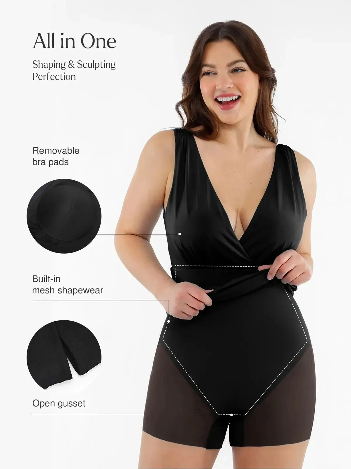 Shapewear Deep V-Neck Front Slit Goddess Maxi Dress - Image 13