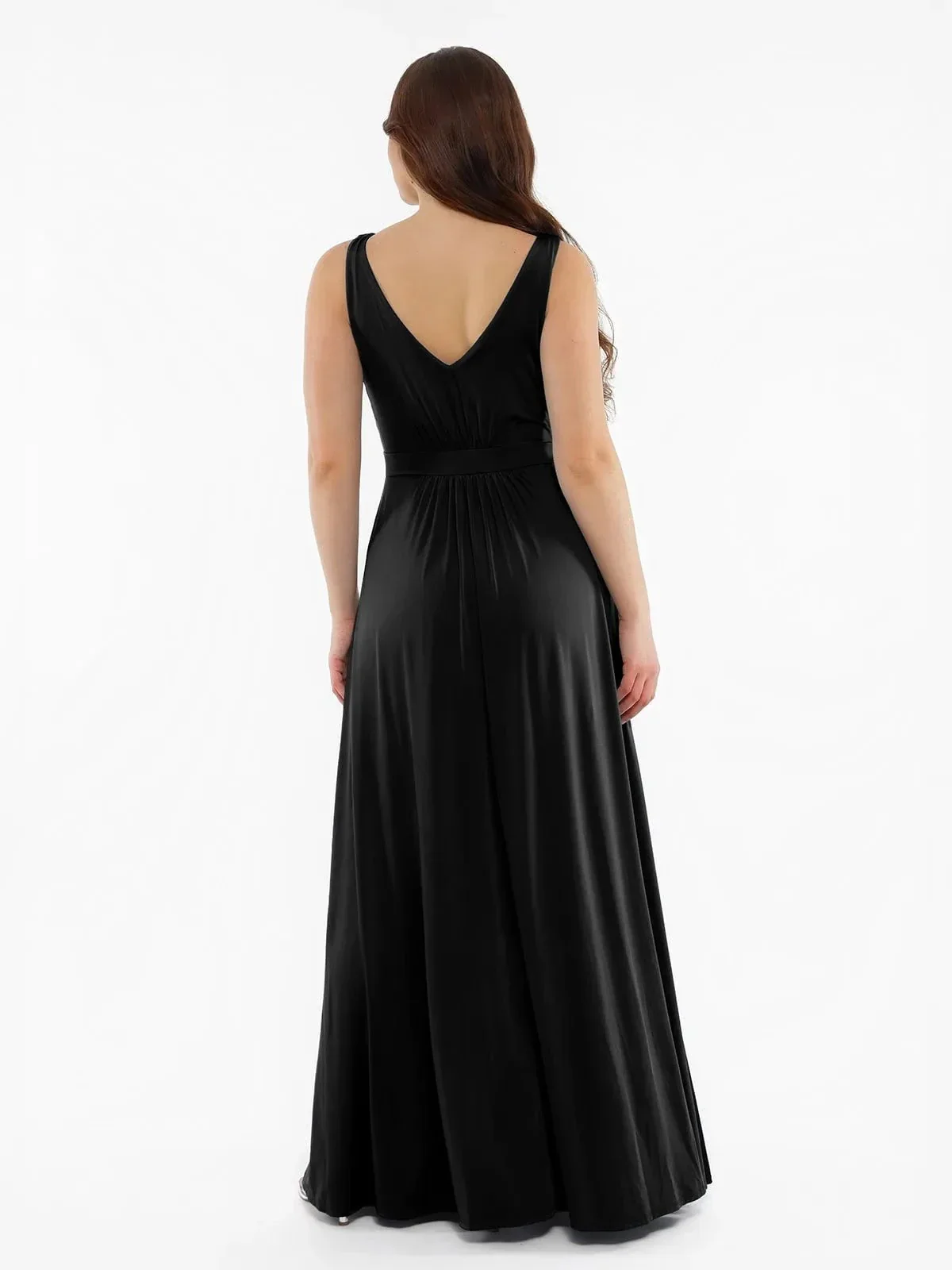 Shapewear Deep V-Neck Front Slit Goddess Maxi Dress - Image 15