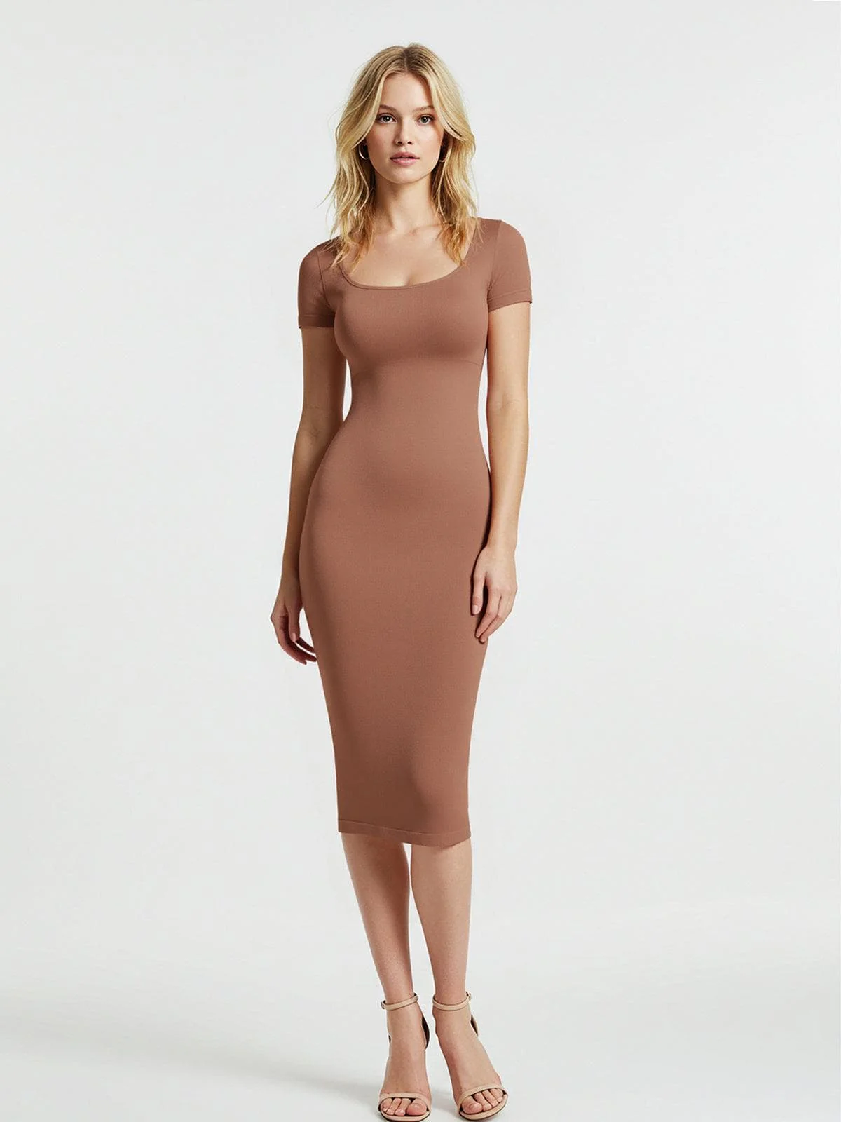 Shapewear Eco-Friendly Sculpting Midi Dress Set - Image 18
