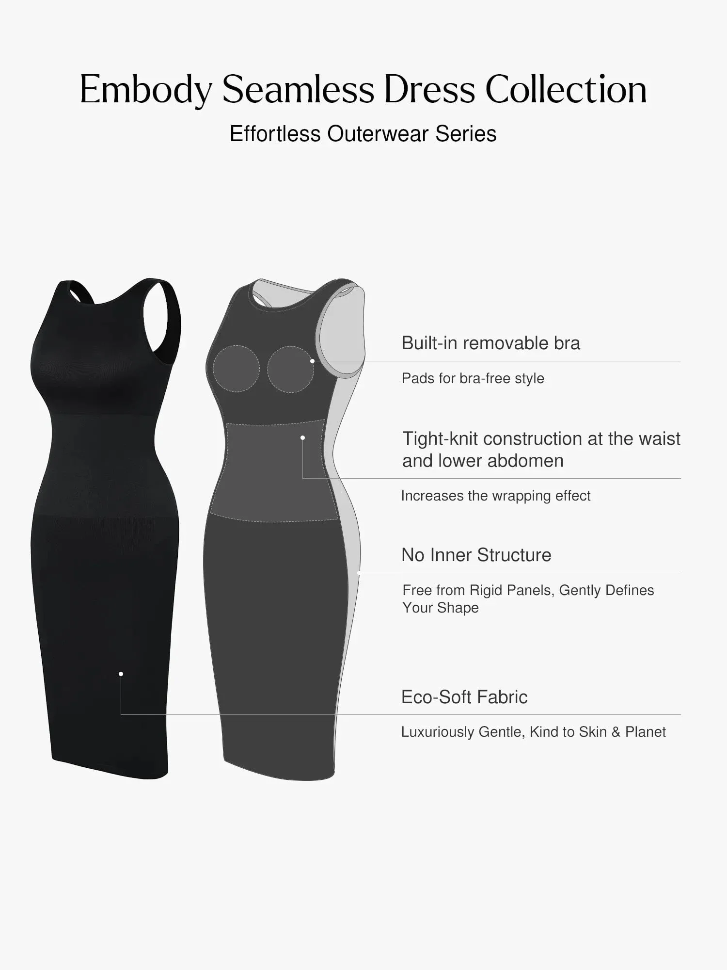 Shapewear Halter Neck Deep U Mini Seamless Dress - Image 2