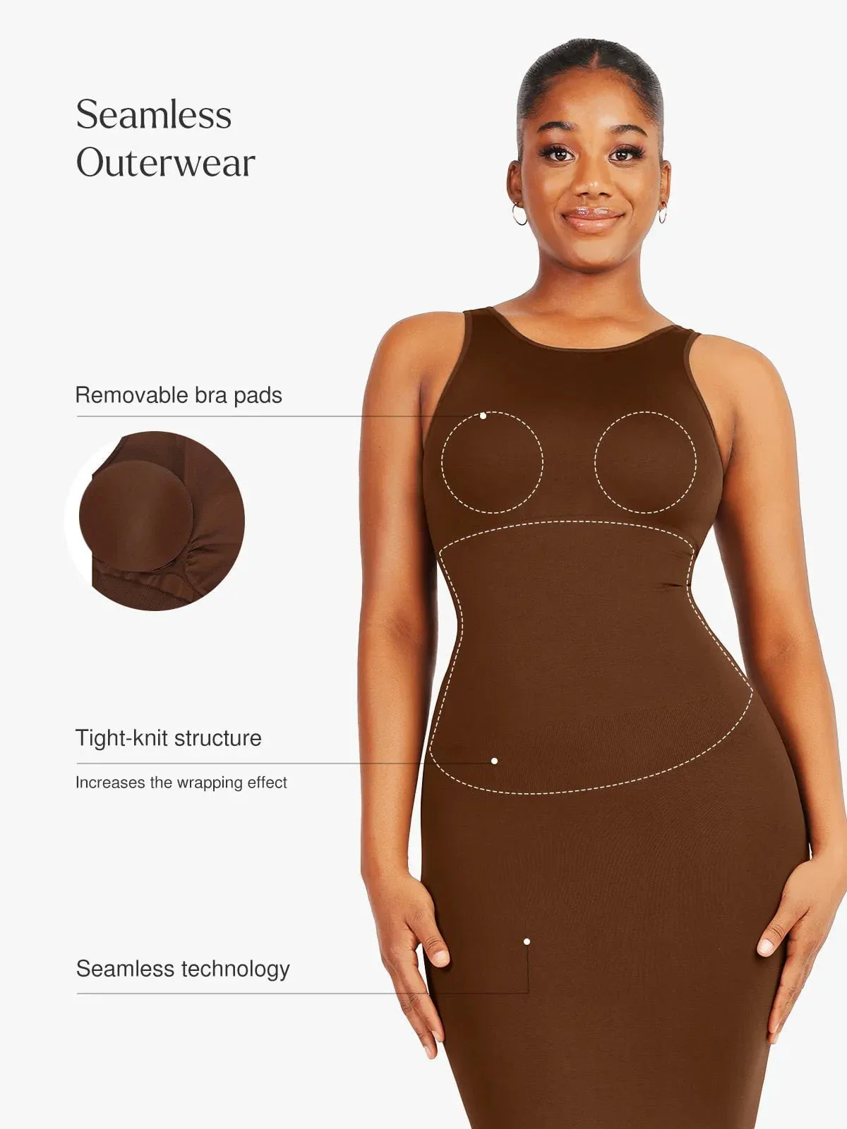 Shapewear Eco-Friendly Sculpting Midi Dress Set - Image 3