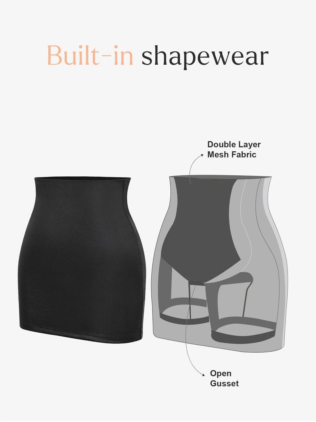 Shapewear Faux Leather Hourglass Cutout Corset Bodysuit Butt Lifting Skirt Set - Image 12