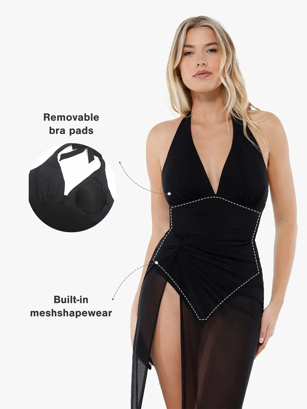 Shapewear Halter Tummy Control One Piece Swimsuit - Image 13