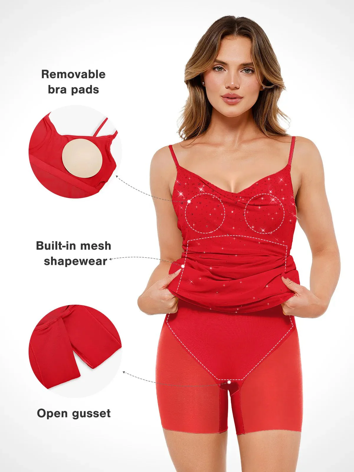 Shapewear Heat-Set Crystal Mesh Slimming Maxi Slip Dress - Image 21