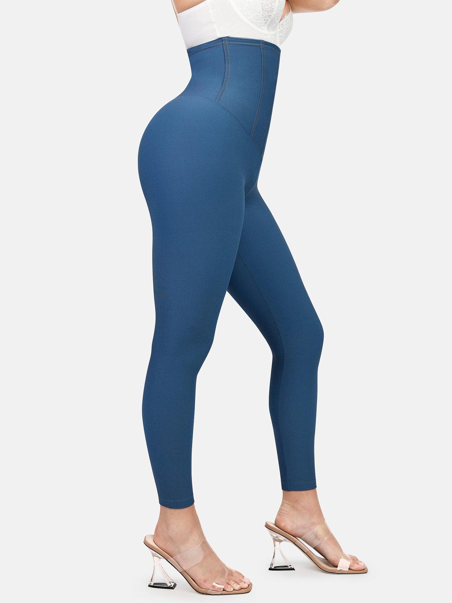 Shapewear High-Waist Tummy Control Denim Leggings For Insiders - Image 4