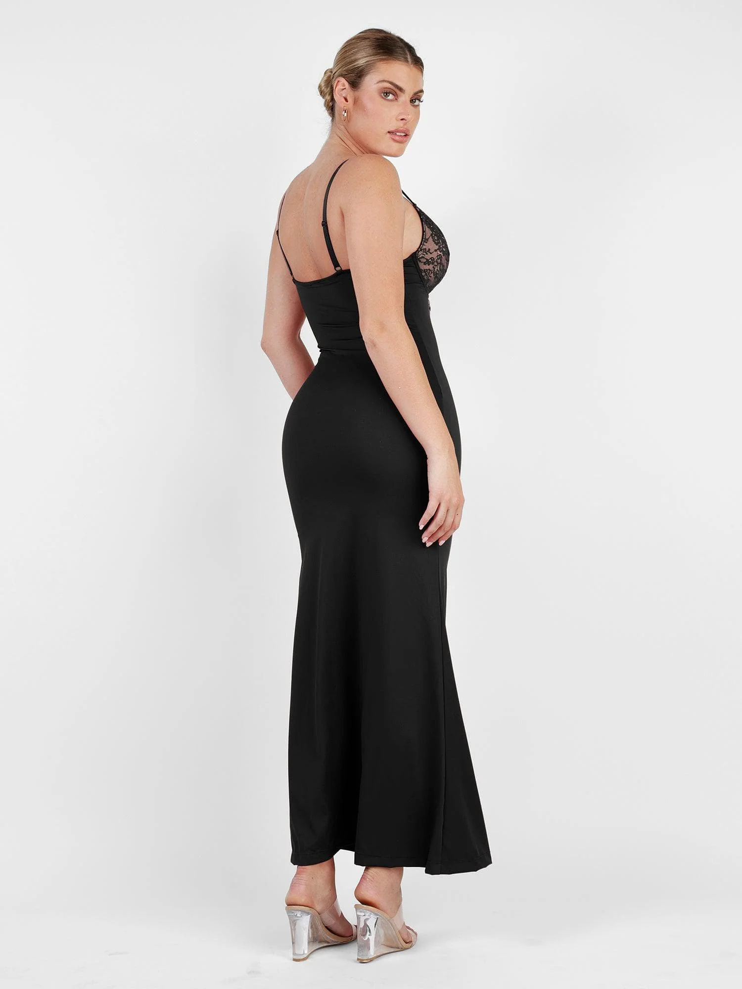 Shapewear Lace Dress Sheer Mesh Cover-Up Set - Image 14