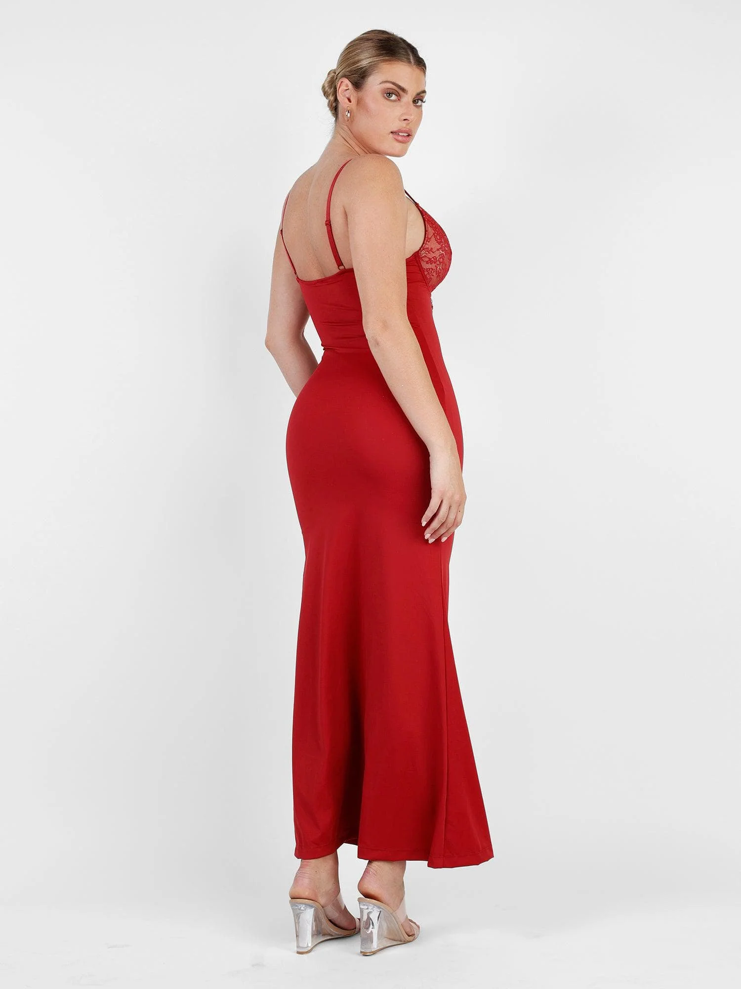 Shapewear Lace Dress Sheer Mesh Cover-Up Set - Image 19