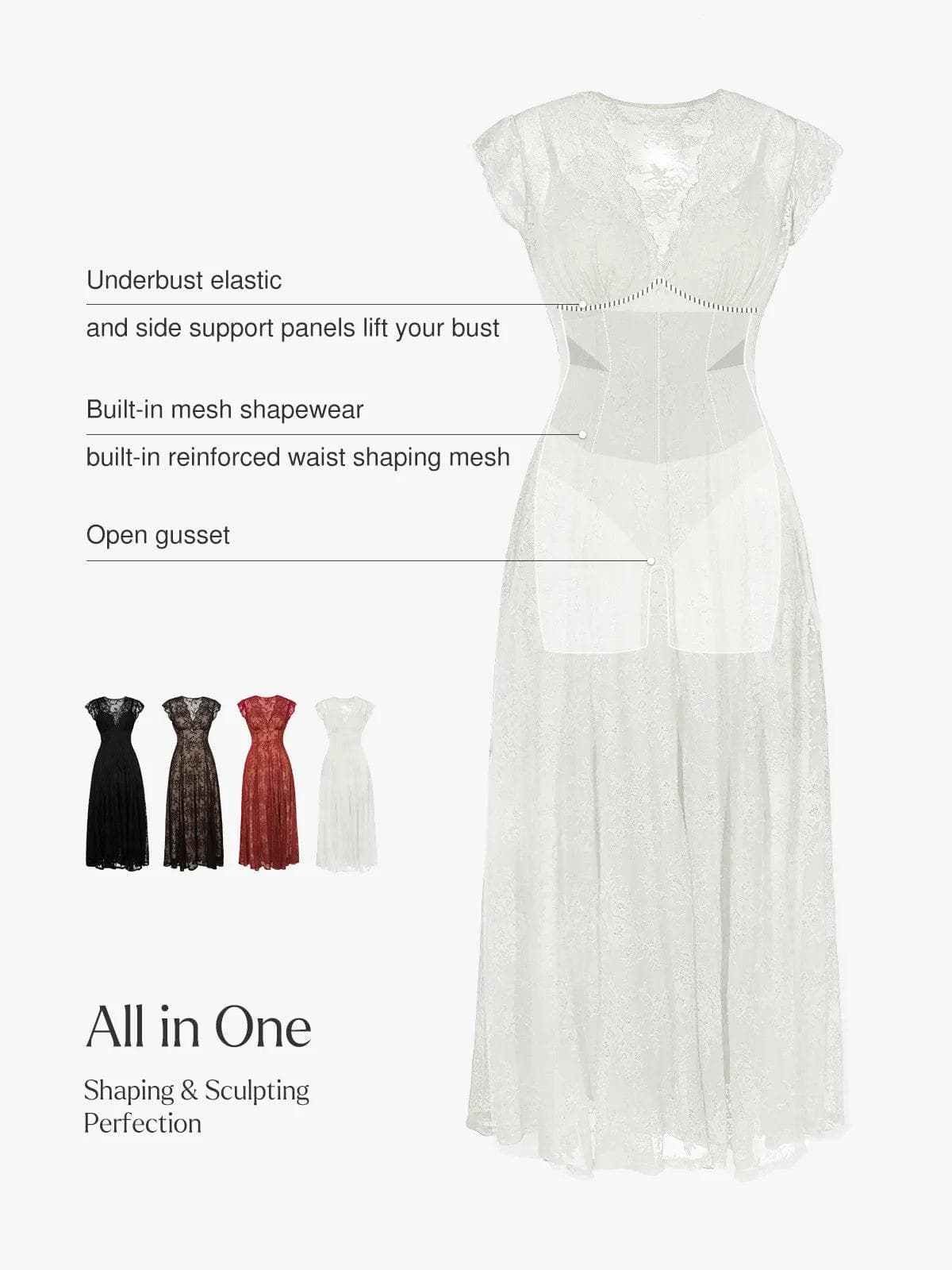 Shapewear Lace Fantasy Mini & Maxi Sculpting Dress Set - Image 20