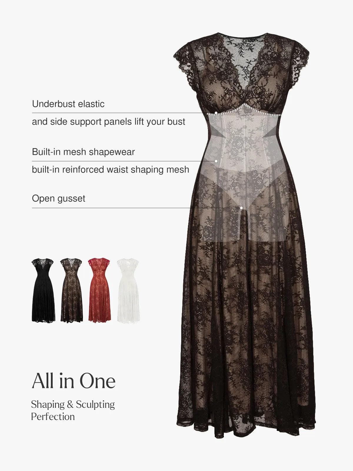 Shapewear Lace Fantasy Mini & Maxi Sculpting Dress Set - Image 24