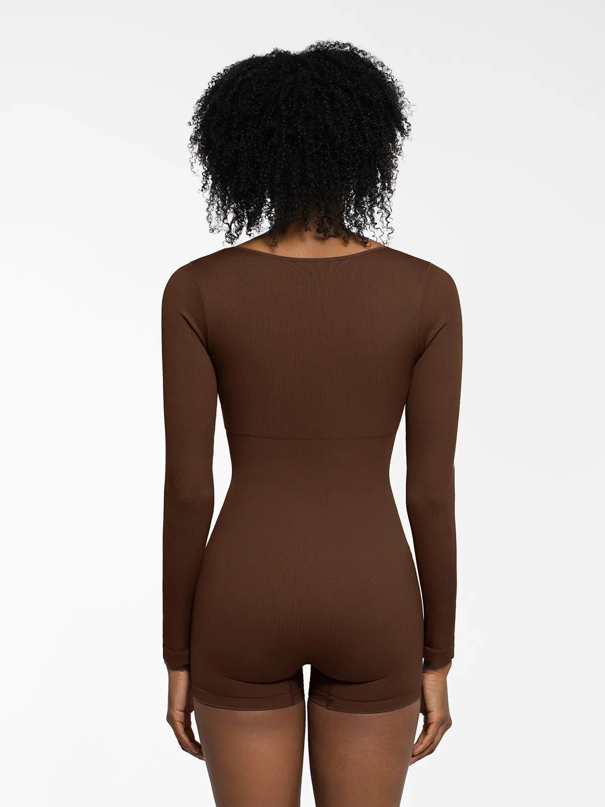 Shapewear Long Sleeve Sweetheart Neck Tummy Control Romper - Image 24
