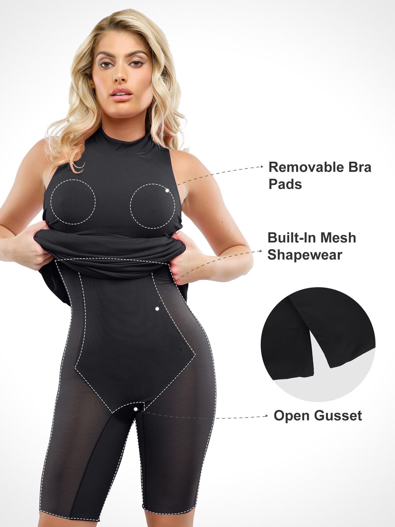 Shapewear Modal Sleeveless Mock Neck Slimming Maxi Dress For Insiders - Image 13