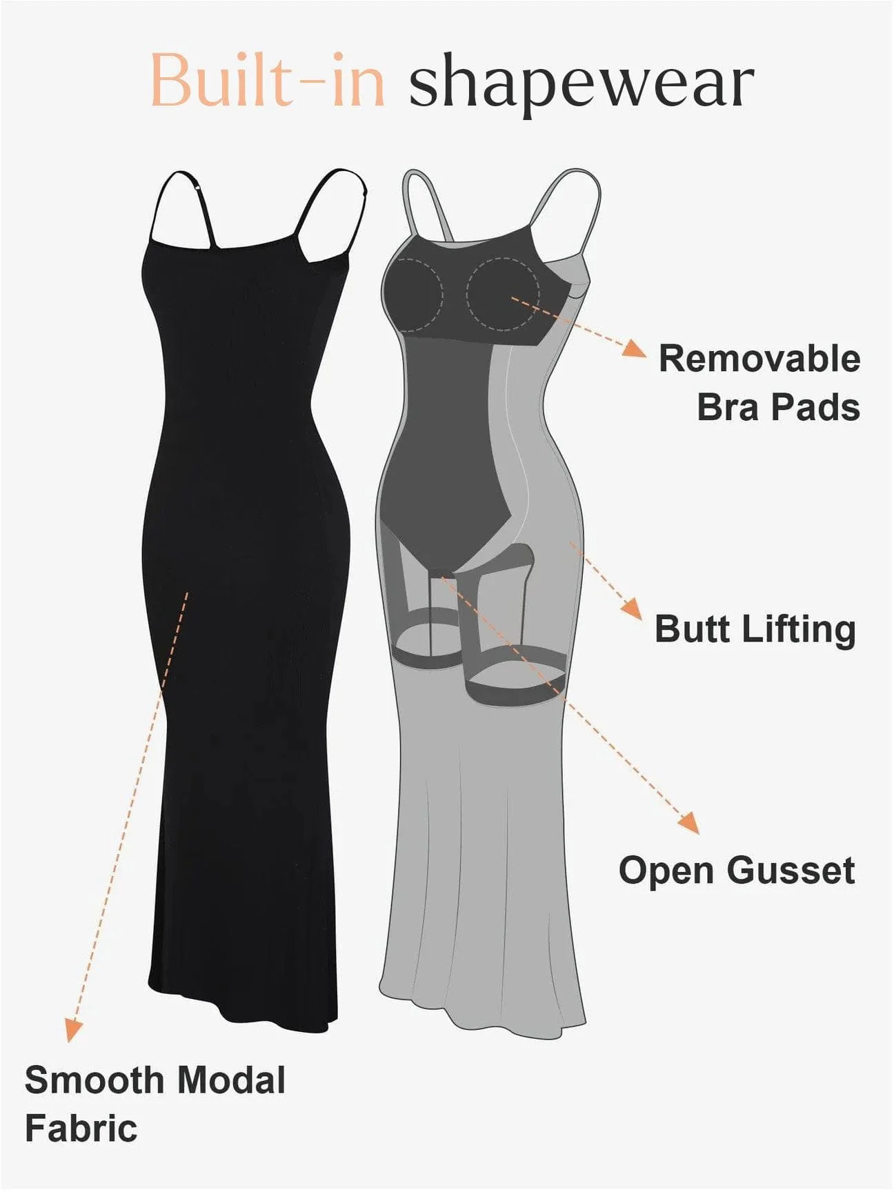Shapewear Modal Slimming Maxi Slip Dress For Insiders - Image 7
