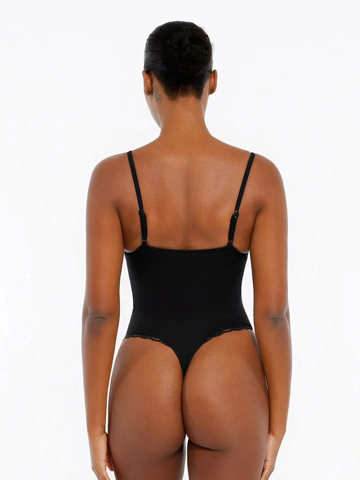 Shapewear Modal Strappy Lace Trim Sculpting Henley Bodysuit - Image 5