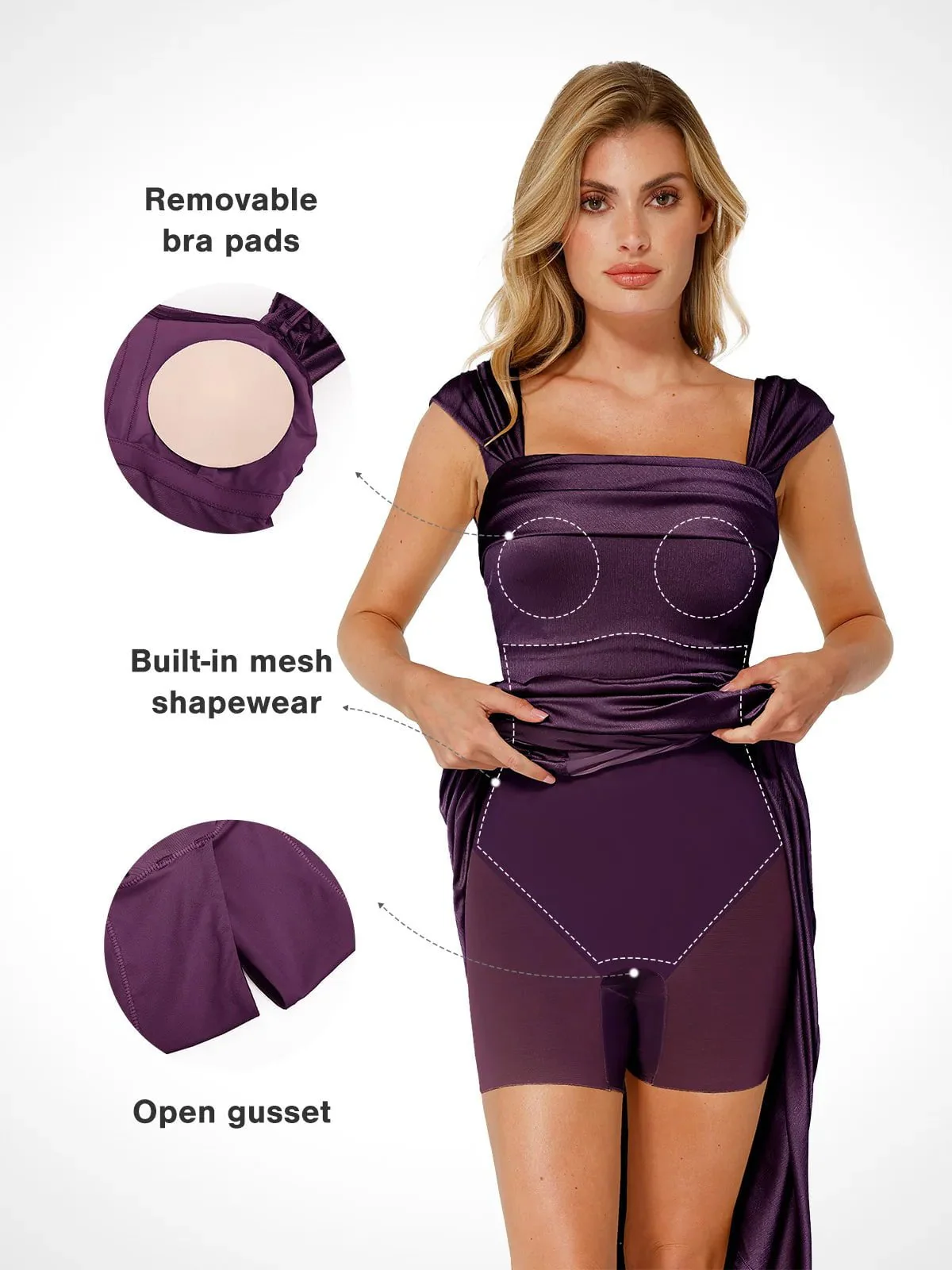 Shapewear Off Shoulder Shine Ruched Sculpting Maxi Dress - Image 24