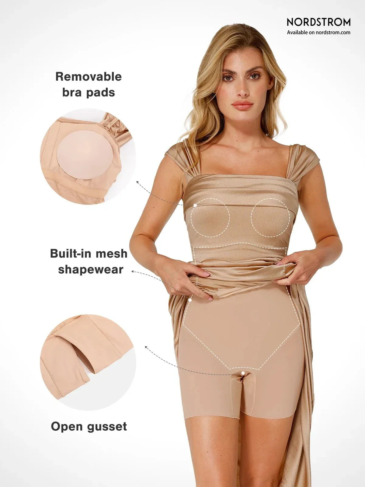Shapewear Off Shoulder Shine Ruched Sculpting Maxi Dress - Image 59