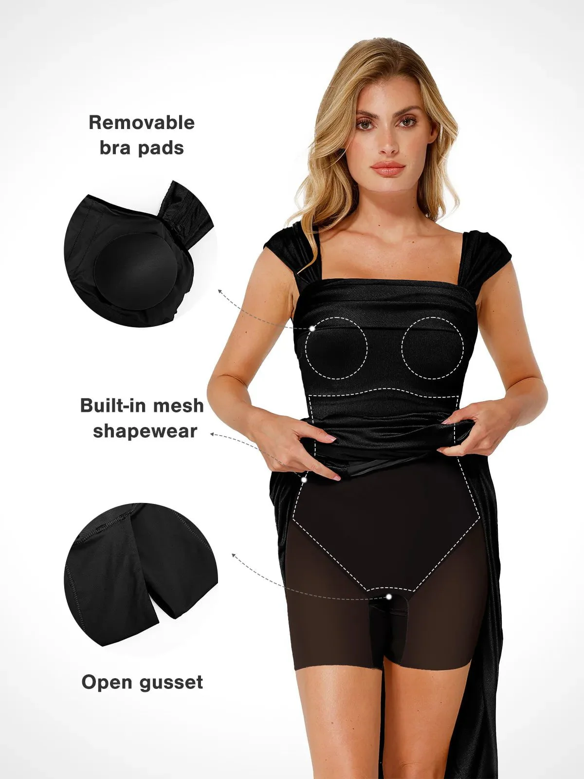 Shapewear Off Shoulder Shine Ruched Sculpting Maxi Dress - Image 8