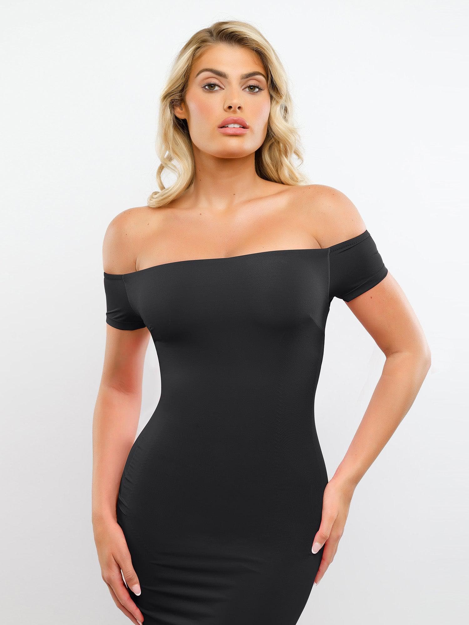 Shapewear Off-Shoulder Tummy Control Smoothing Maxi Dress For Insiders - Image 18