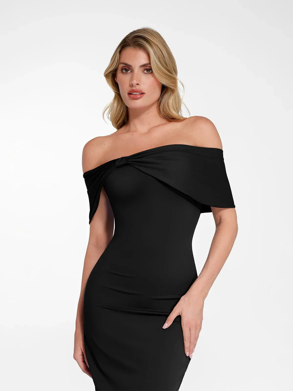 Shapewear Off-the-Shoulder Slim Column Maxi Dress For Insiders - Image 15