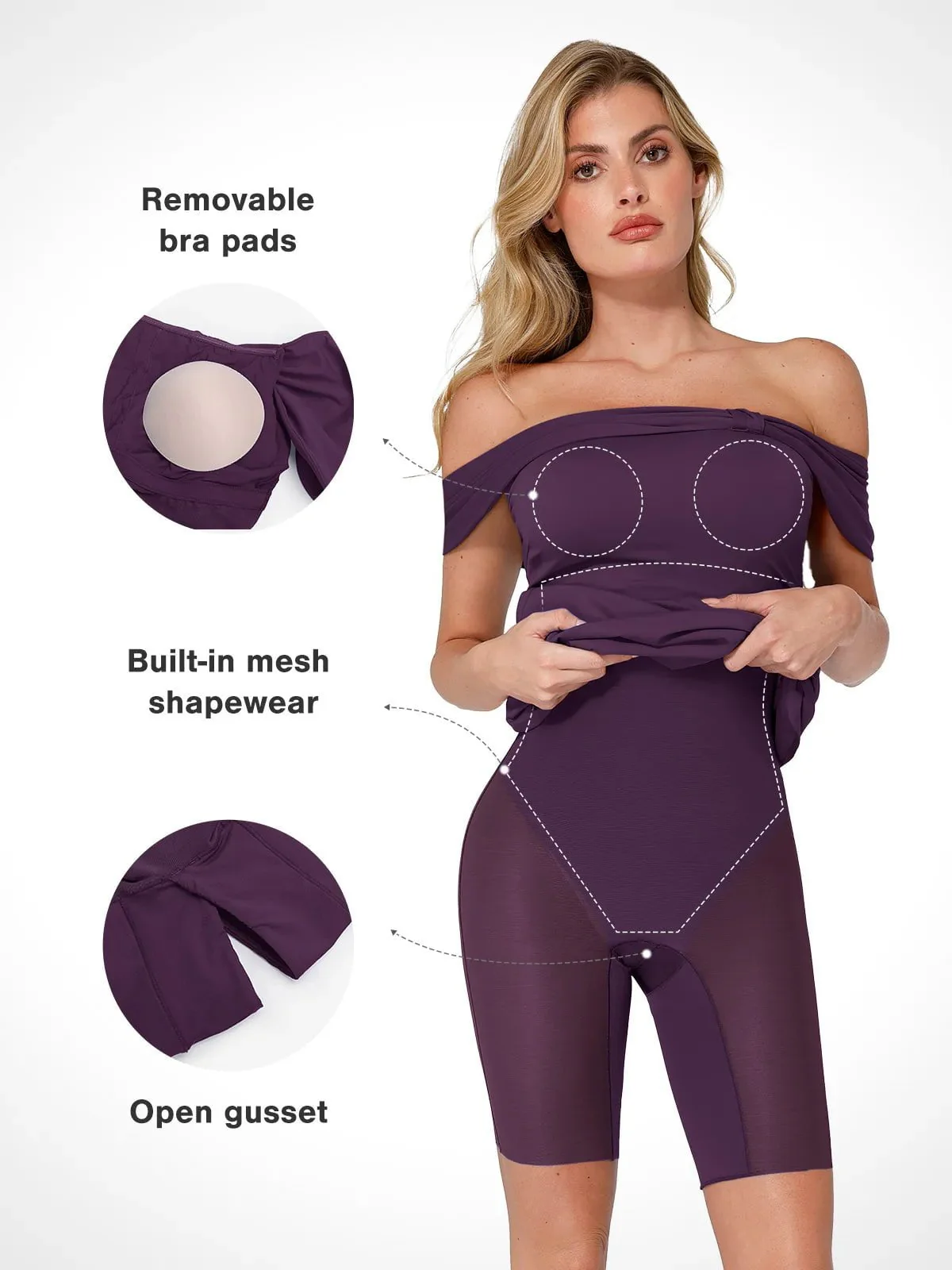 Shapewear Off-the-Shoulder Slim Column Maxi Dress - Image 17