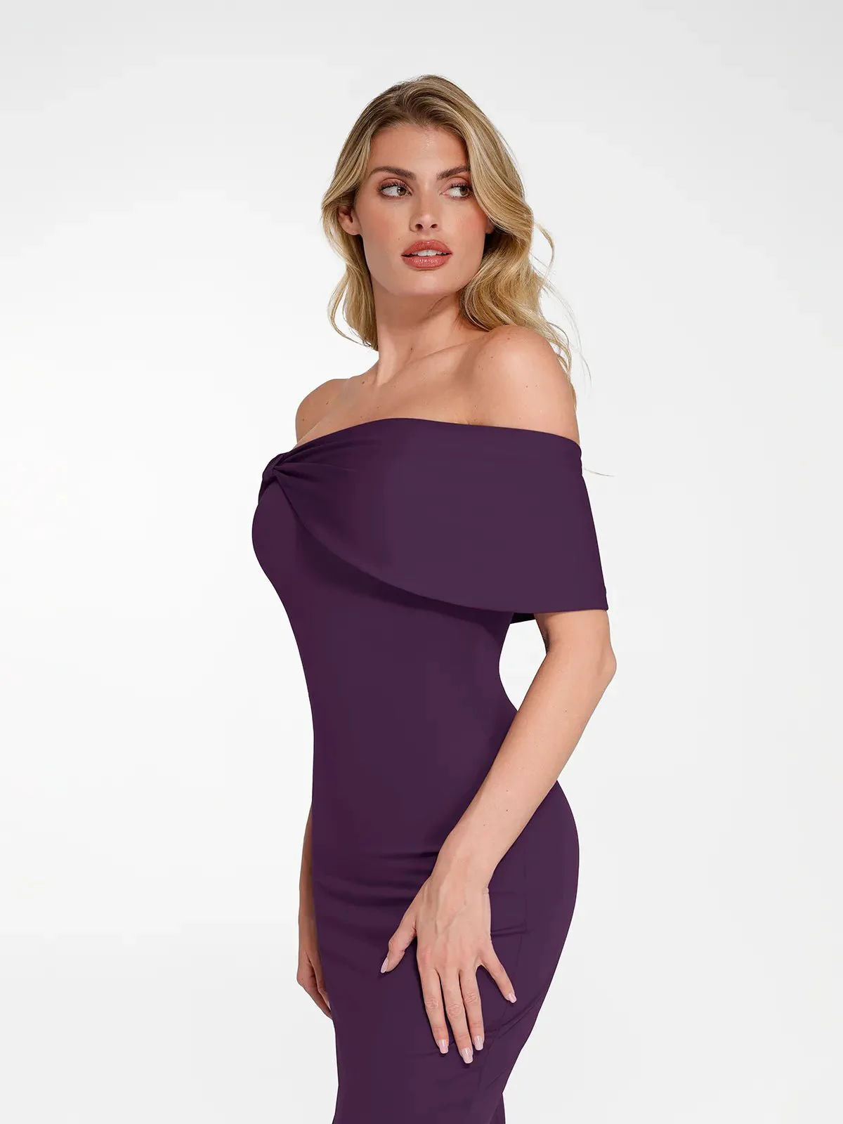 Shapewear Off-the-Shoulder Slim Column Maxi Dress For Insiders - Image 31