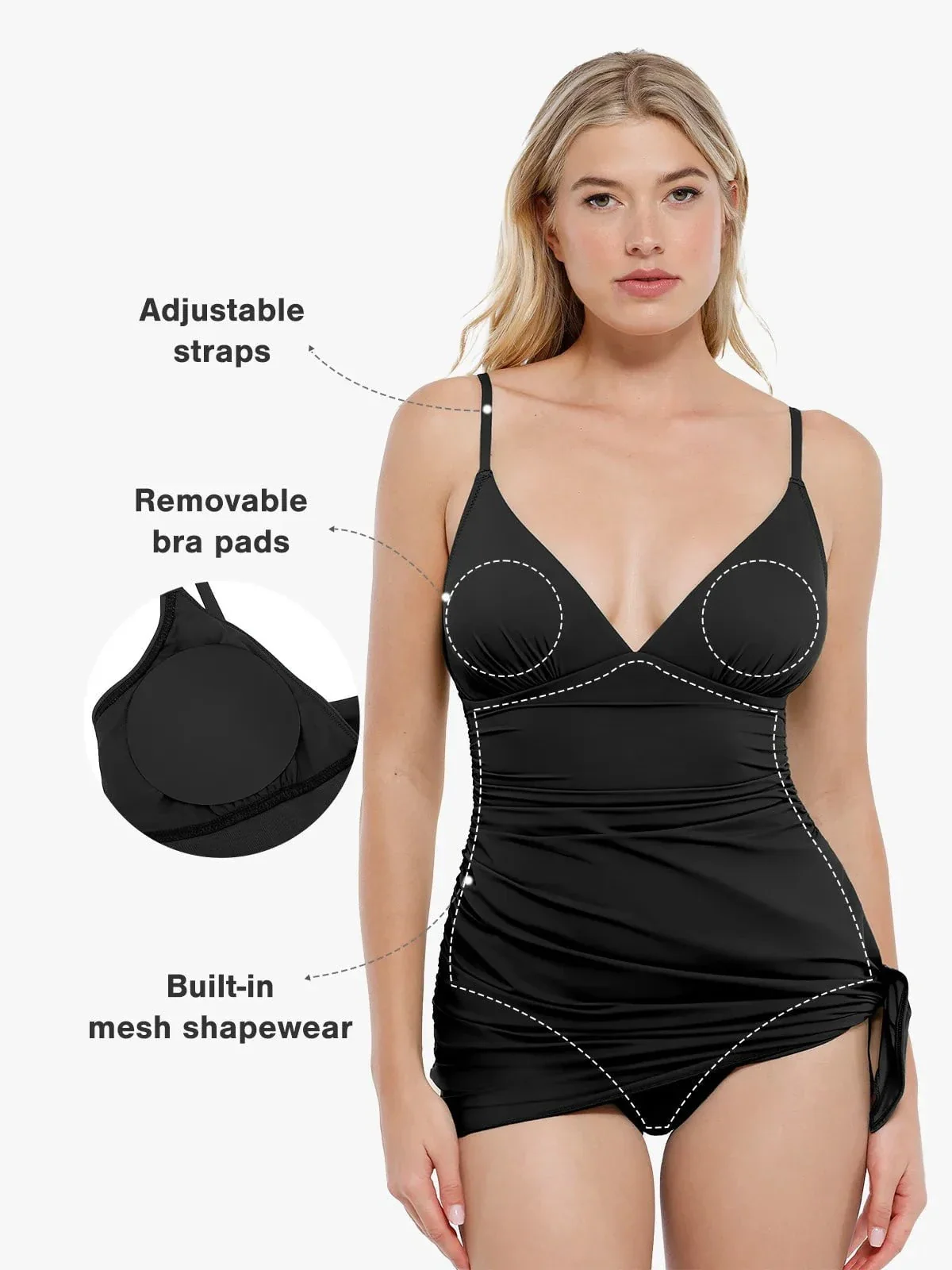 Shapewear Ruched Convertible One-Piece Swimsuit - Image 21