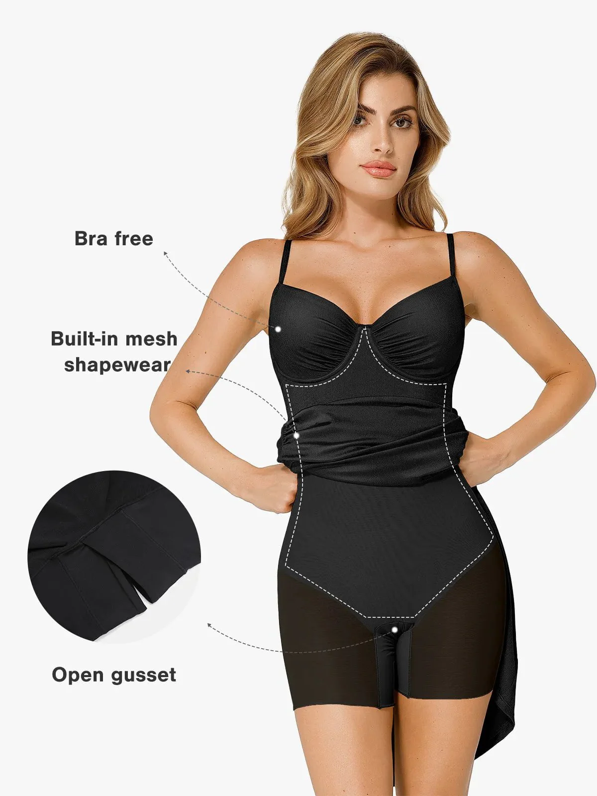 Shapewear Ruched Shine Sculpting Maxi Slip Dress - Image 12