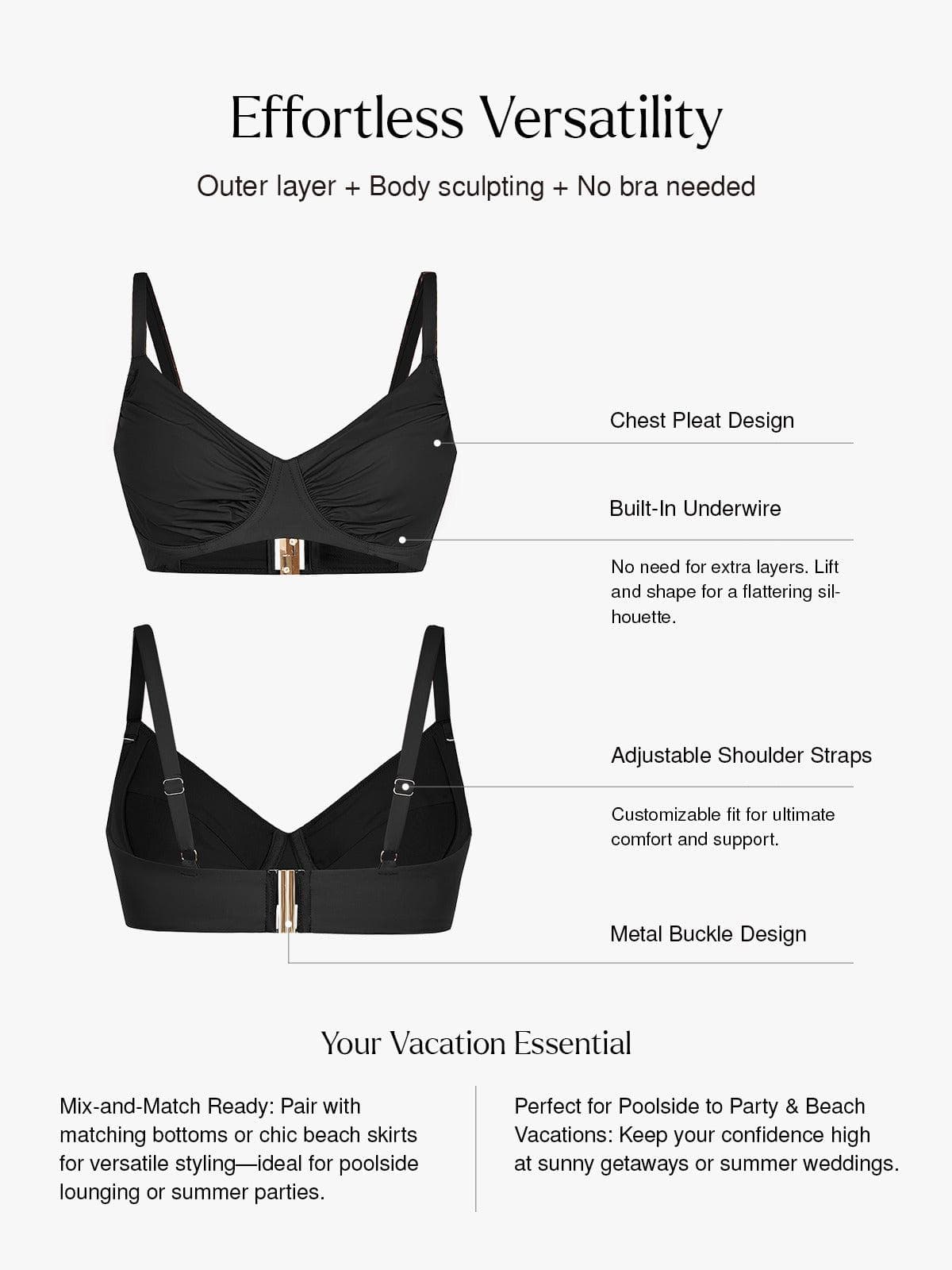 Shapewear Ruched Underwire Bikini Top - Image 10