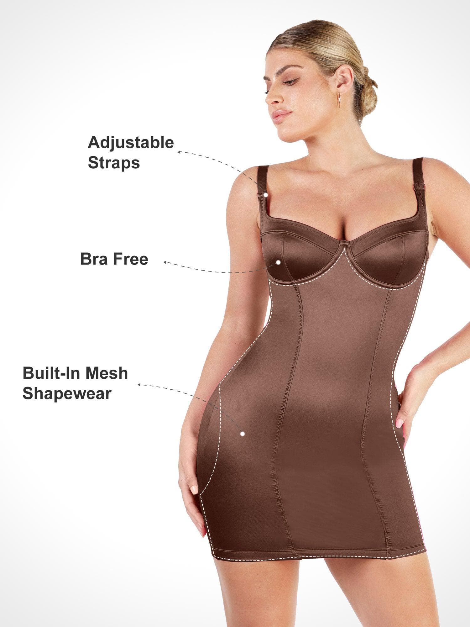 Shapewear Scuplting Satin Bustier Mini Dress For Insiders - Image 19